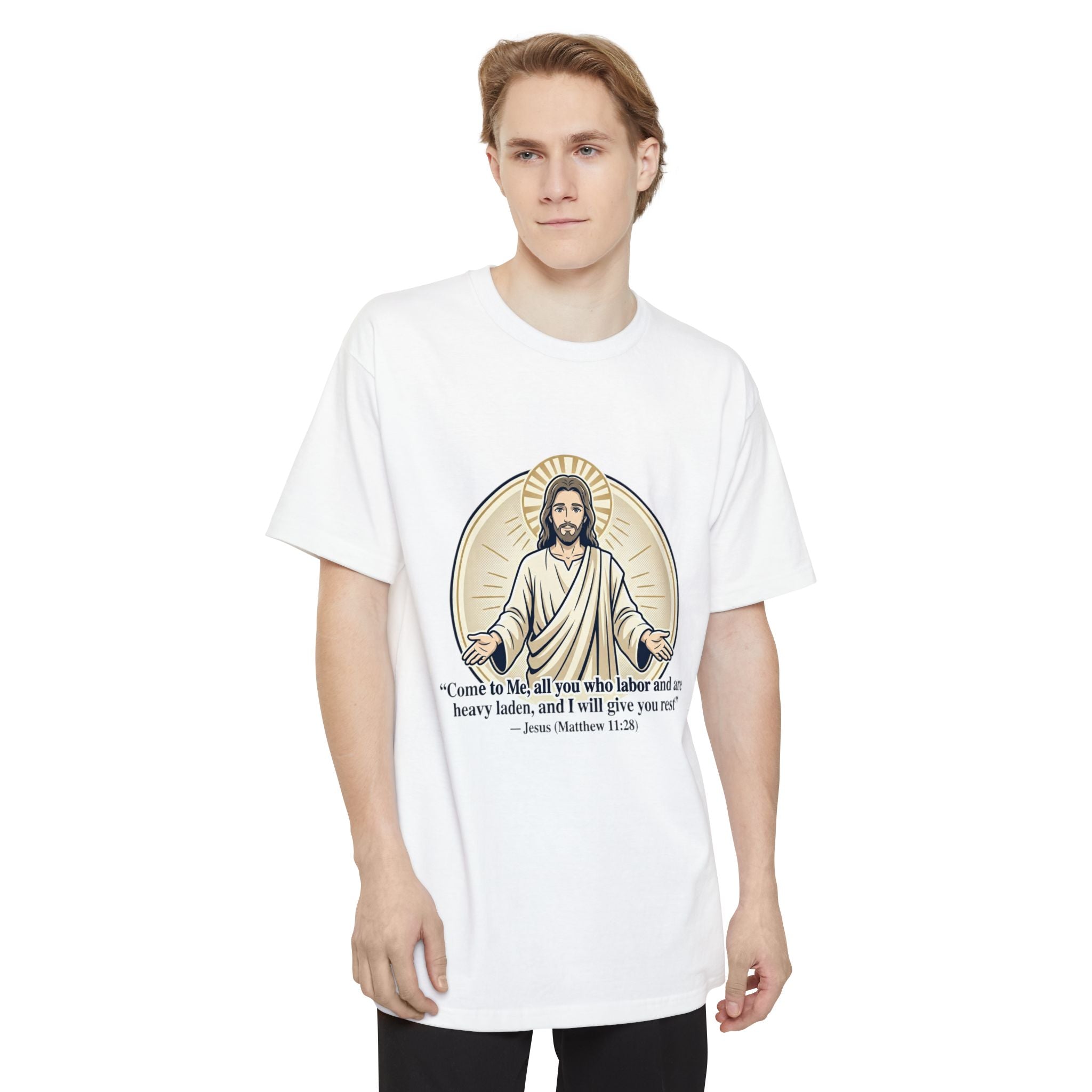 Jesus – Matthew 11:28 (Big & Tall) Christian Faith Tee