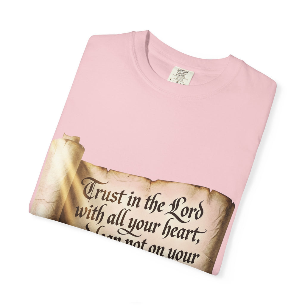 Proverbs 3:5-6 Trust in the Lord T-shirt Scroll Design