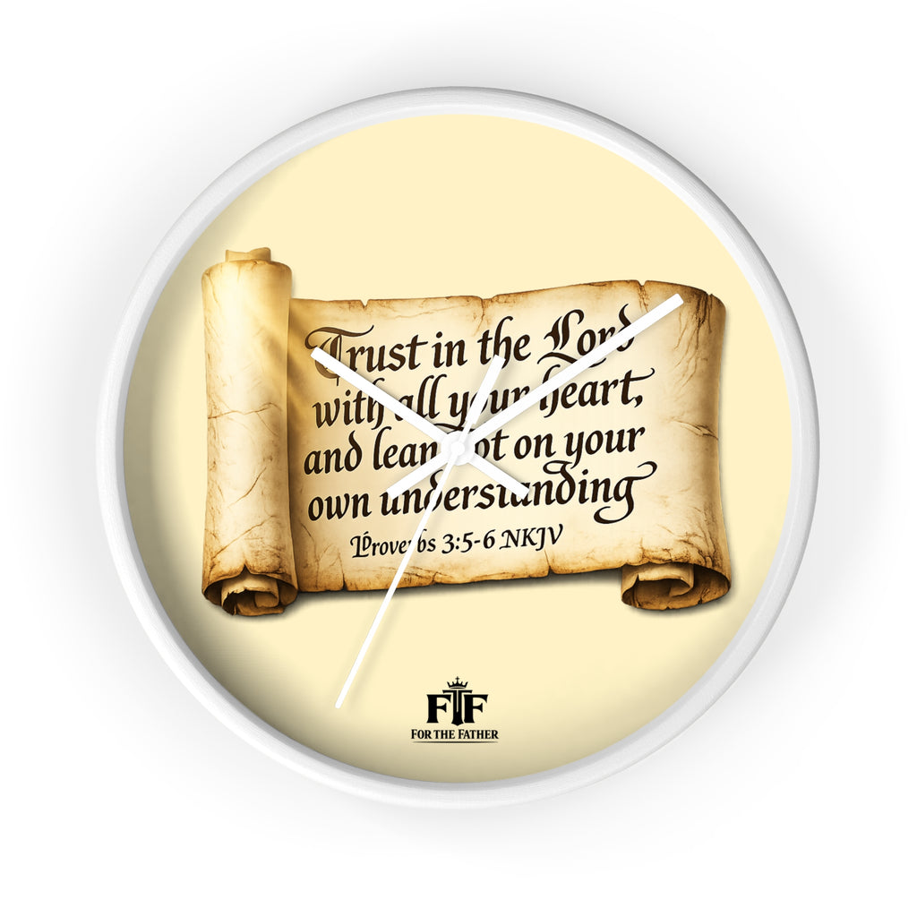 FTF - "Trust In The Lord" Proverbs 3:5 Scroll - Wall Clock