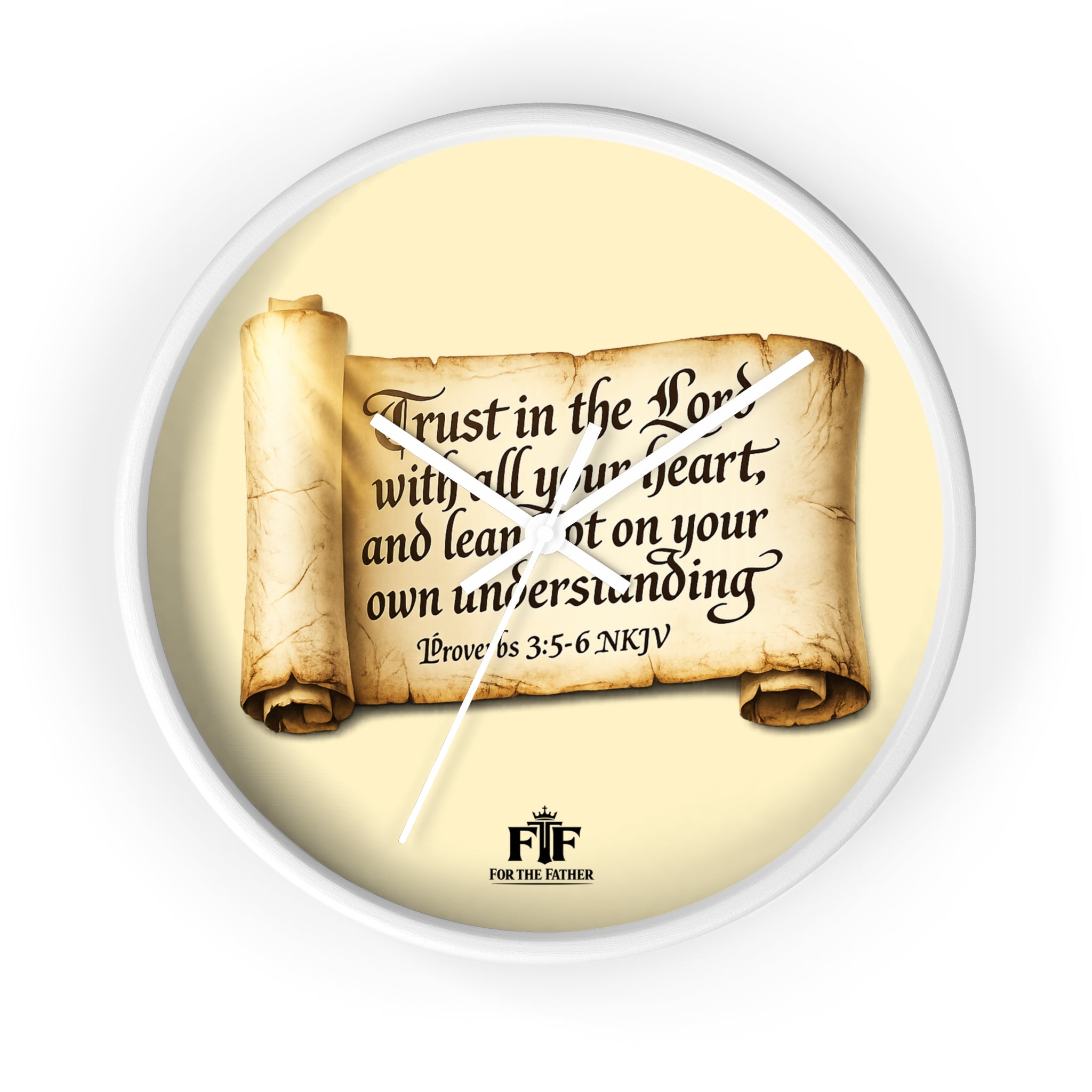 FTF - "Trust In The Lord" Proverbs 3:5 Scroll - Wall Clock