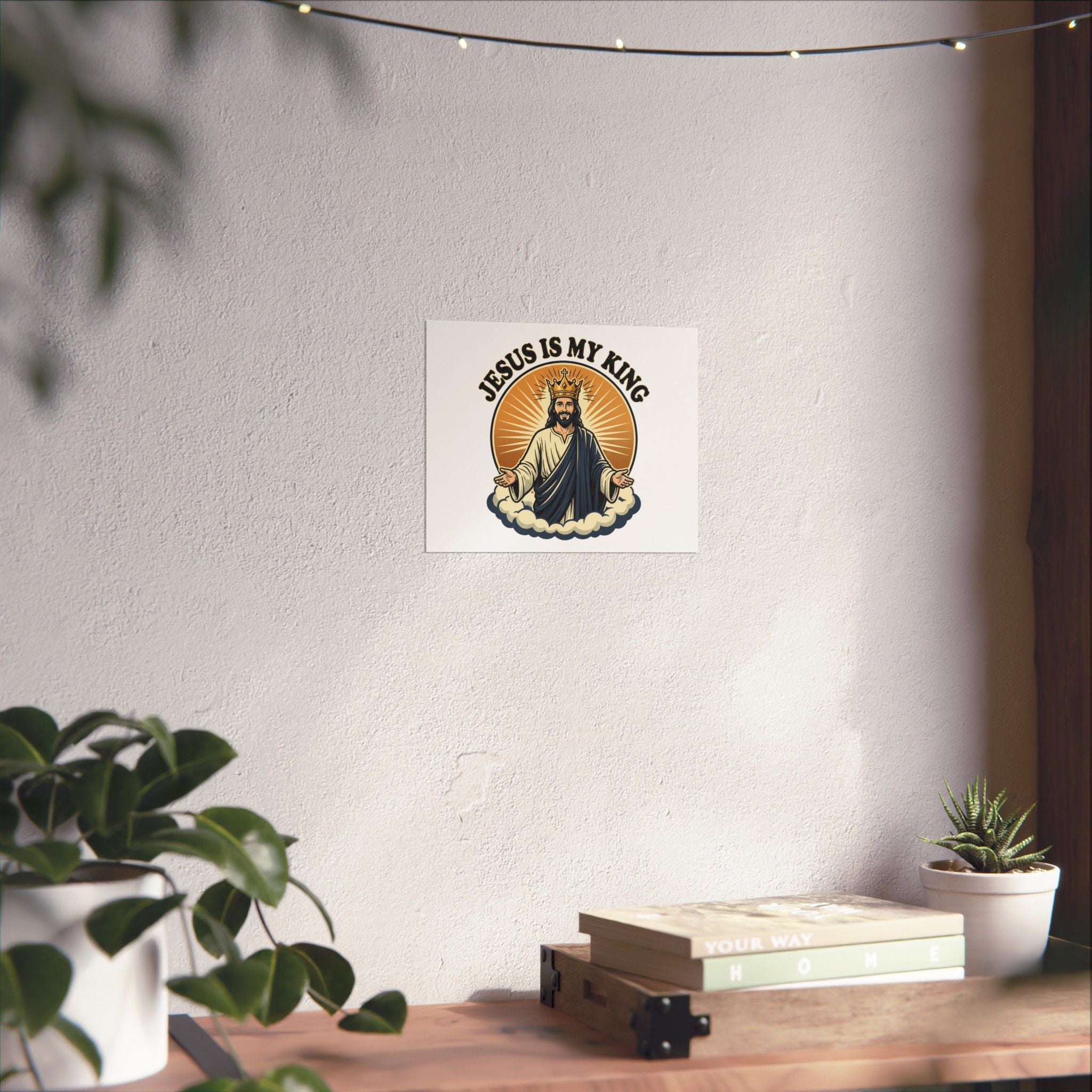 Jesus Is My King Poster — Crowned Christ Wall Art for Christian Home & Church Decor