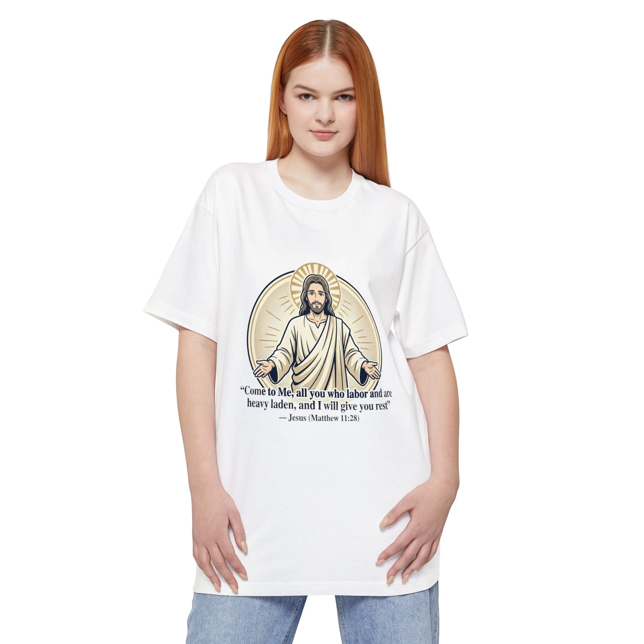 Jesus – Matthew 11:28 (Big & Tall) Christian Faith Tee