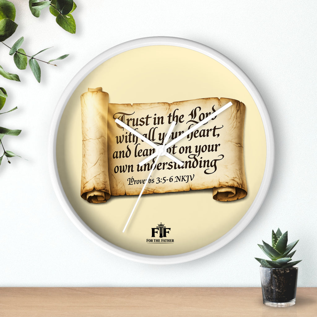 FTF - "Trust In The Lord" Proverbs 3:5 Scroll - Wall Clock