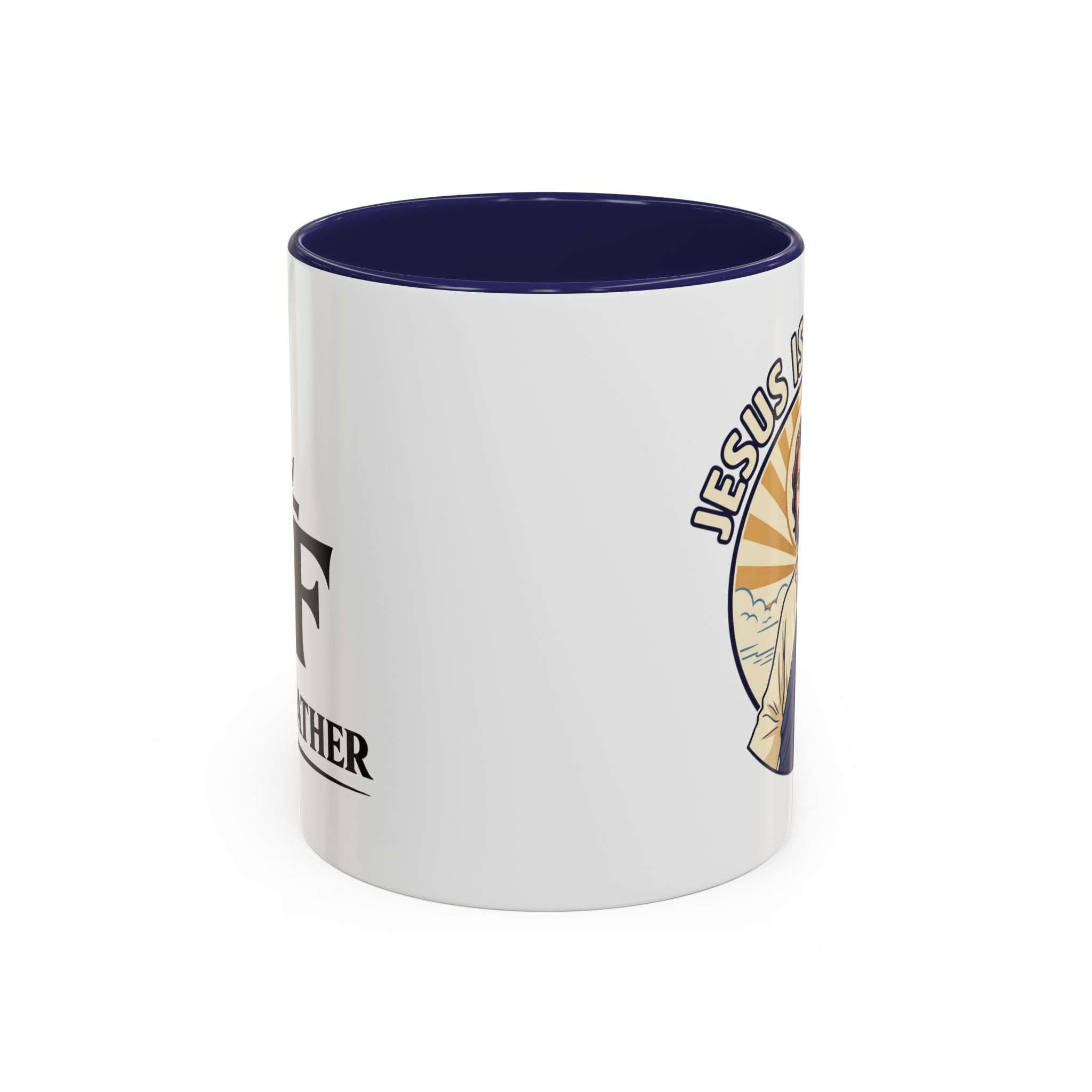 Religious Accent Coffee Mug – "For The Father (FTF)" Cross & Wings Christian Gift