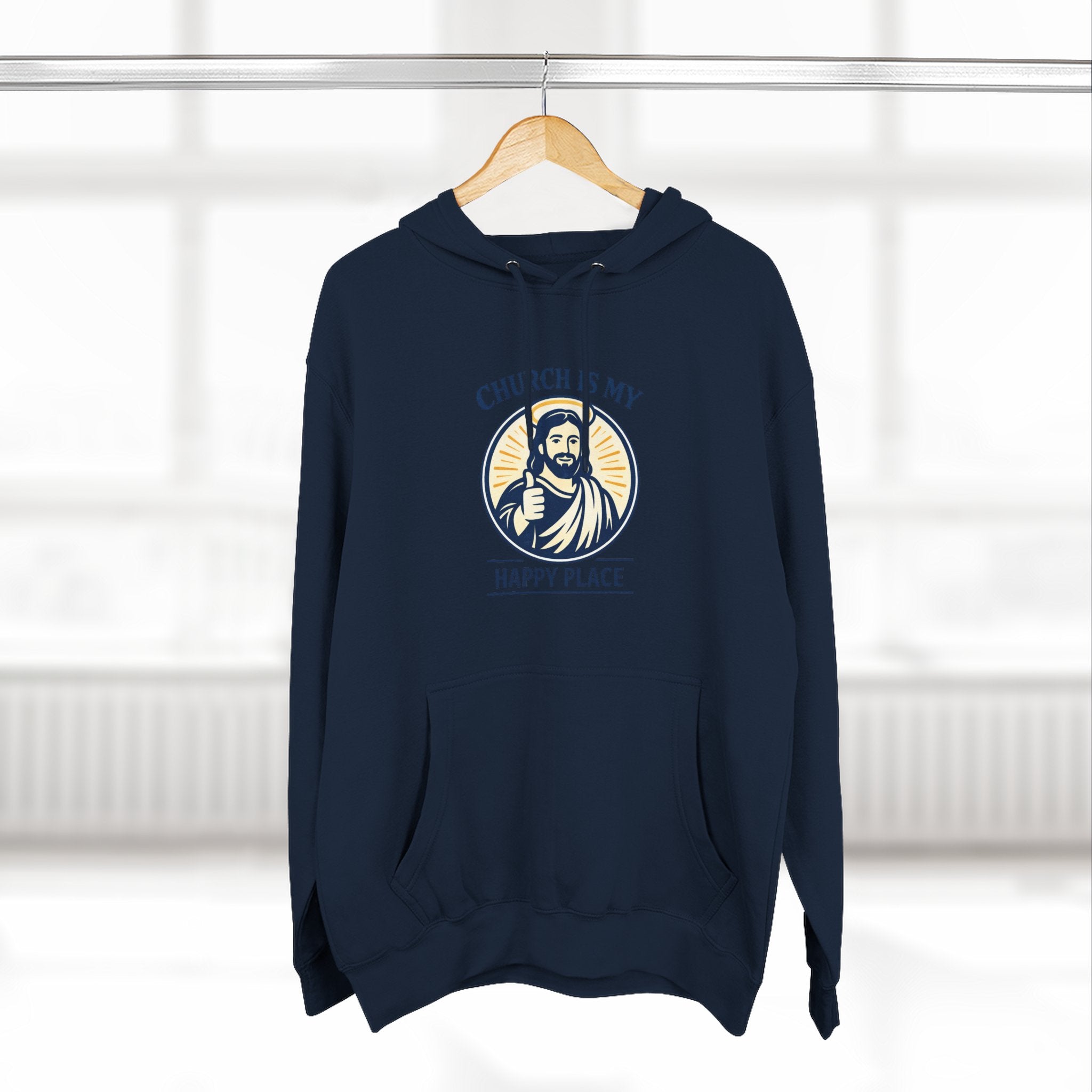 Church Is My Happy Place Hoodie - Christian Faith Graphic Hoodie