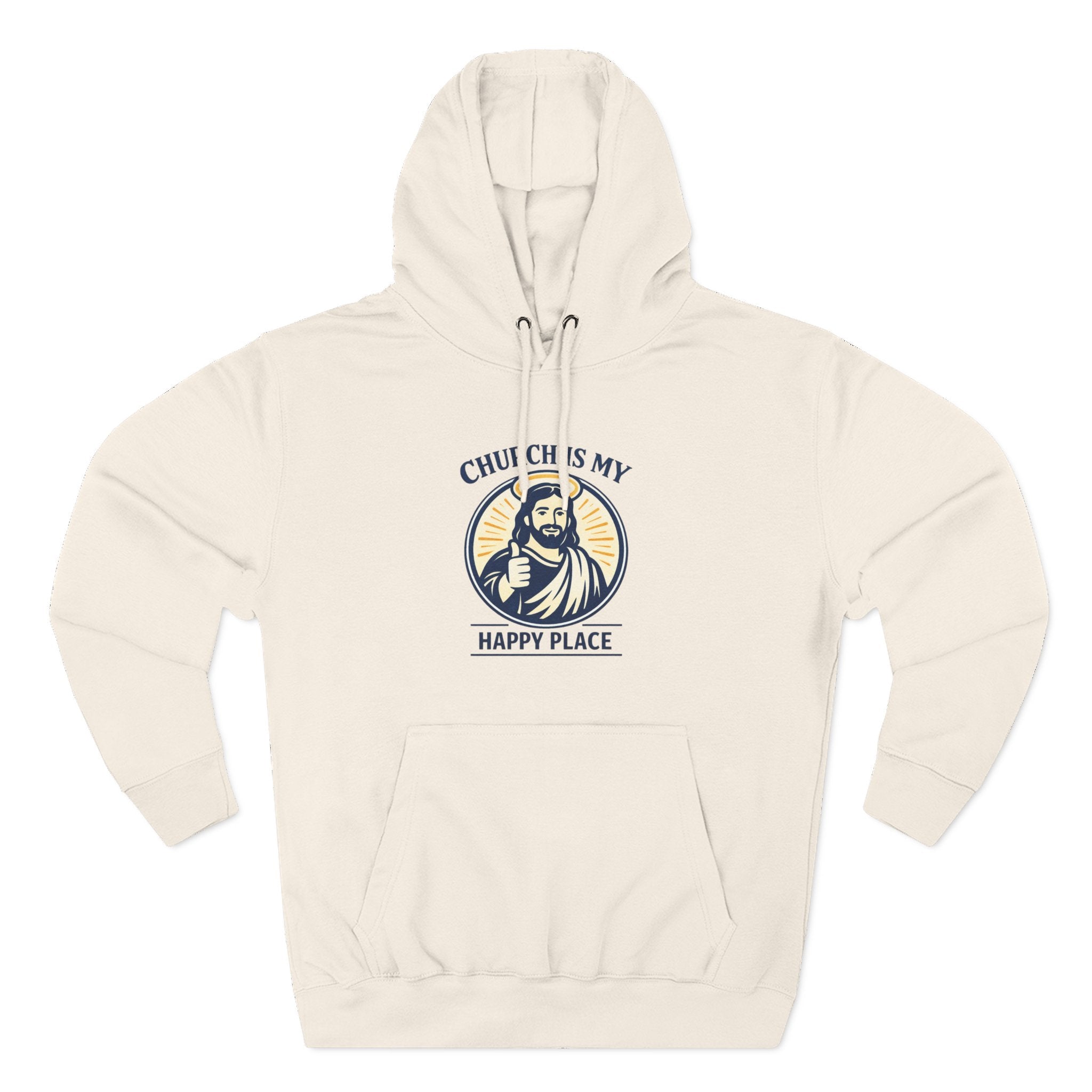 Church Is My Happy Place Hoodie - Christian Faith Graphic Hoodie