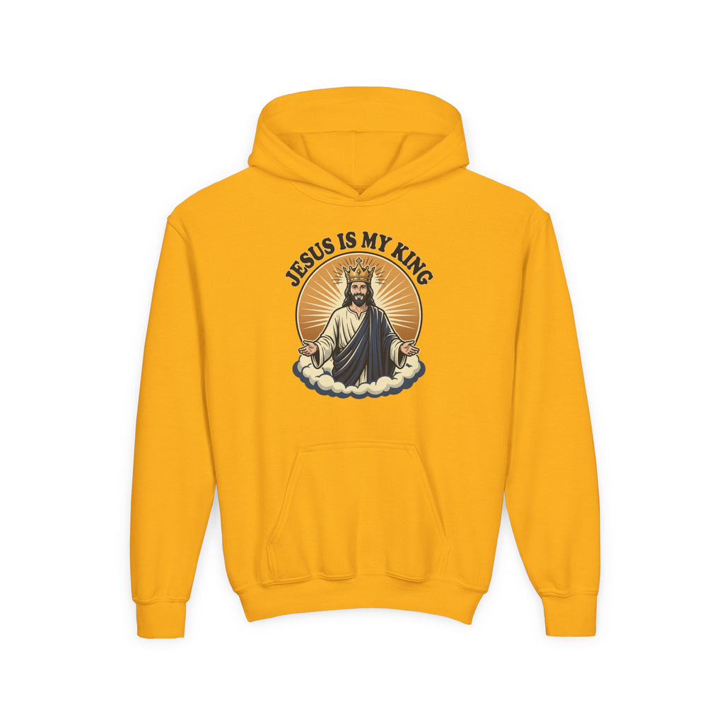 "Jesus Is My King" Youth Hoodie, Christian Faith Pullover
