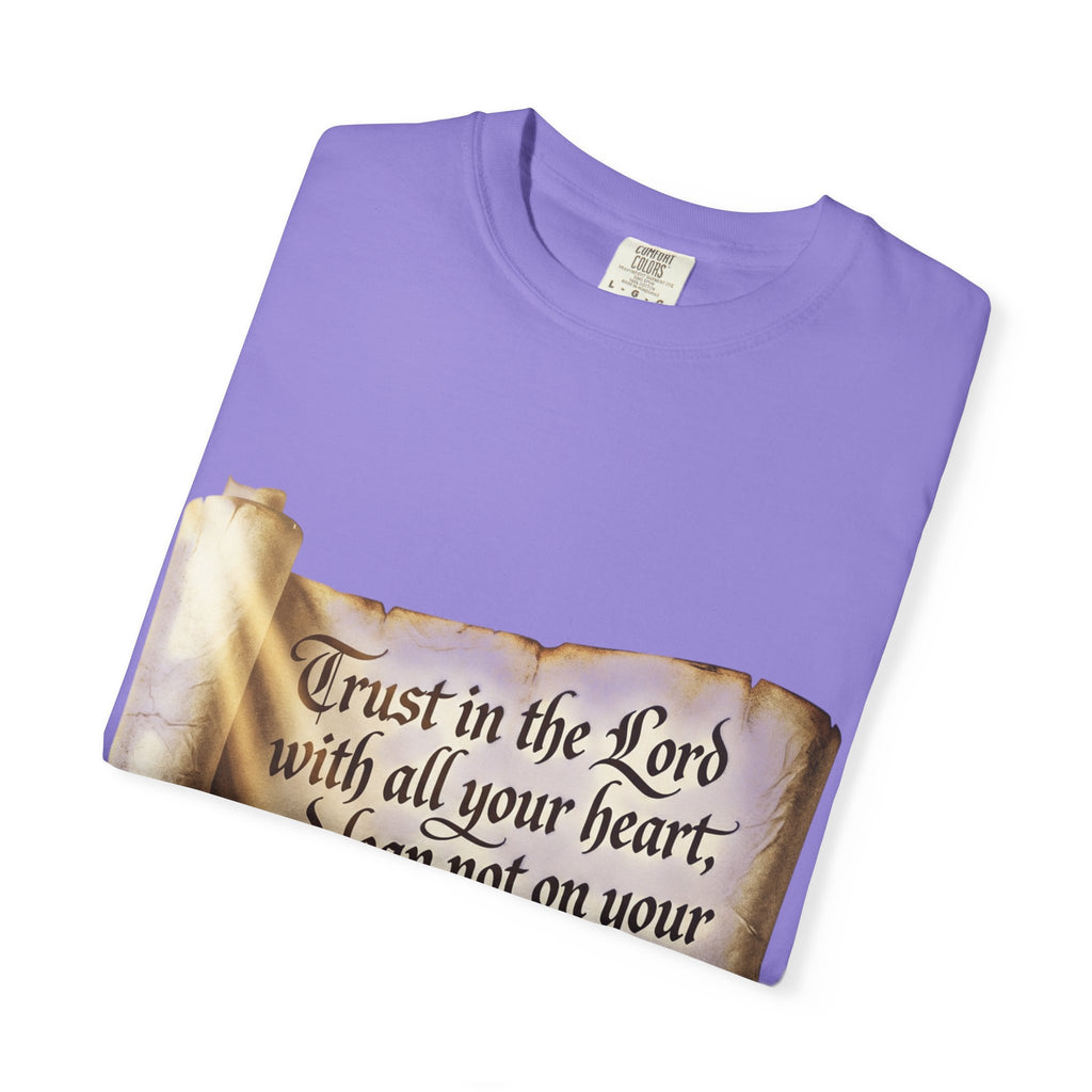 Proverbs 3:5-6 Trust in the Lord T-shirt Scroll Design