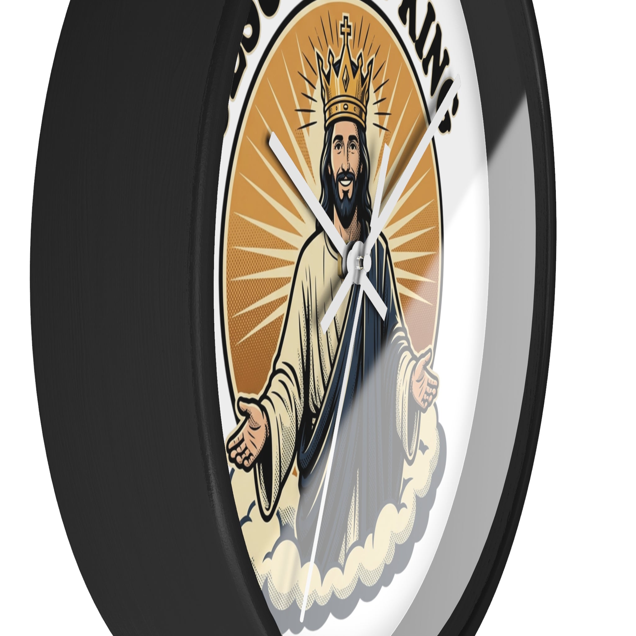 Wall Clock - "Jesus Is My King" Christian Decorative Wall Clock