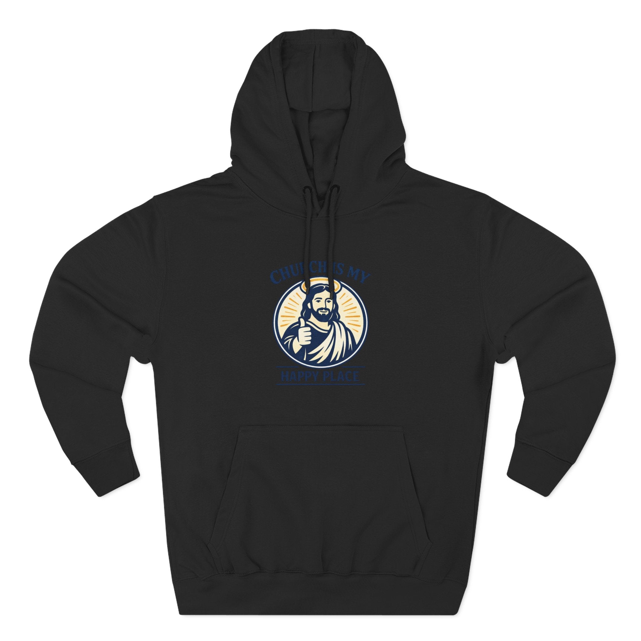 Church Is My Happy Place Hoodie - Christian Faith Graphic Hoodie