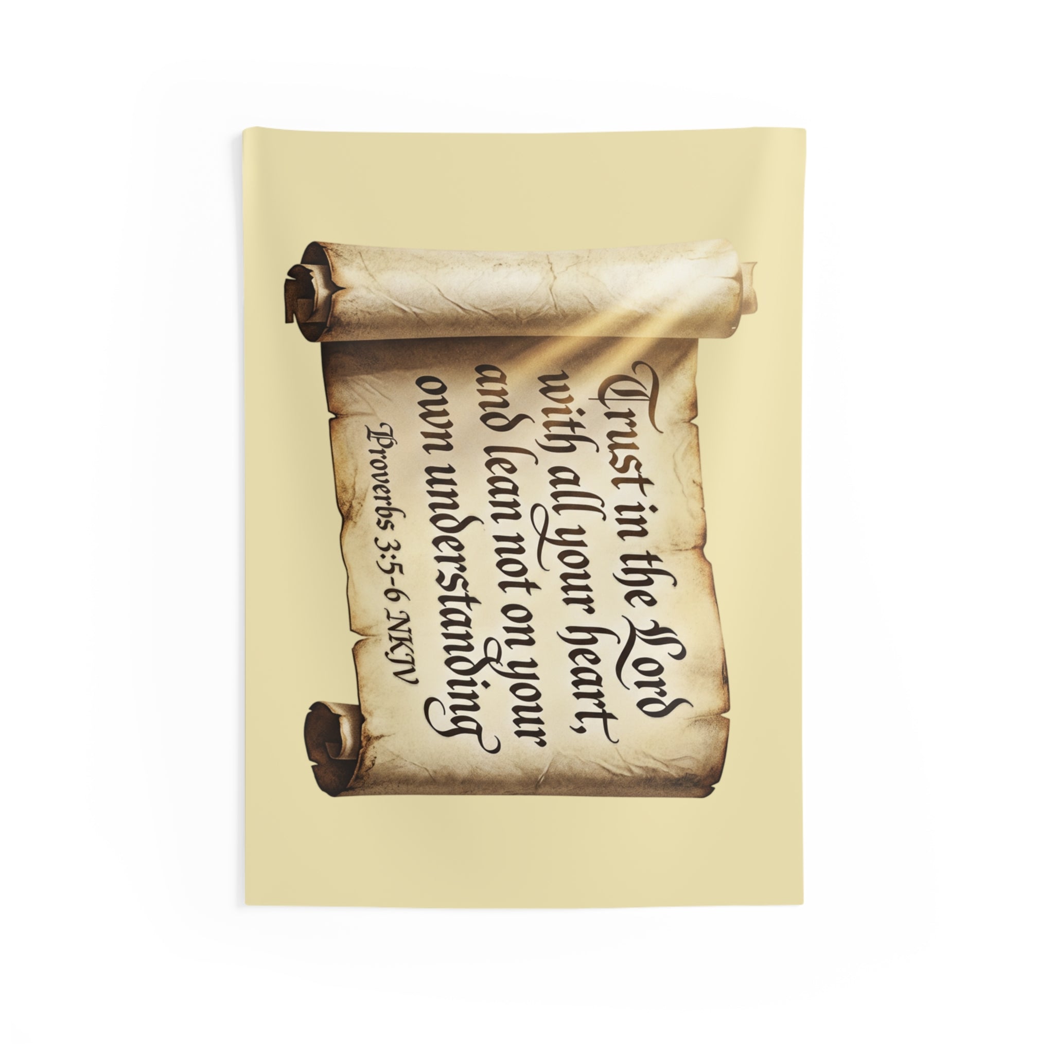 Inspirational Scripture Wall Tapestry — "Trust in the Lord" Proverbs Scroll