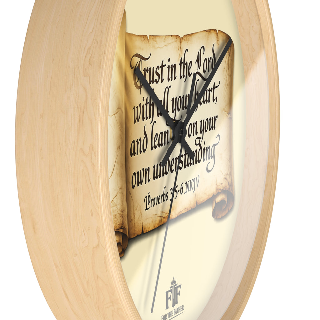 FTF - "Trust In The Lord" Proverbs 3:5 Scroll - Wall Clock
