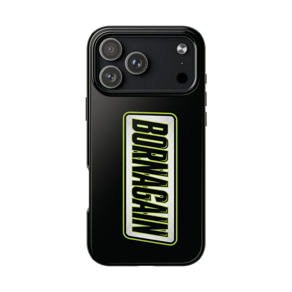 BORNAGAIN vertical logo Phone Case | Black protective tough case