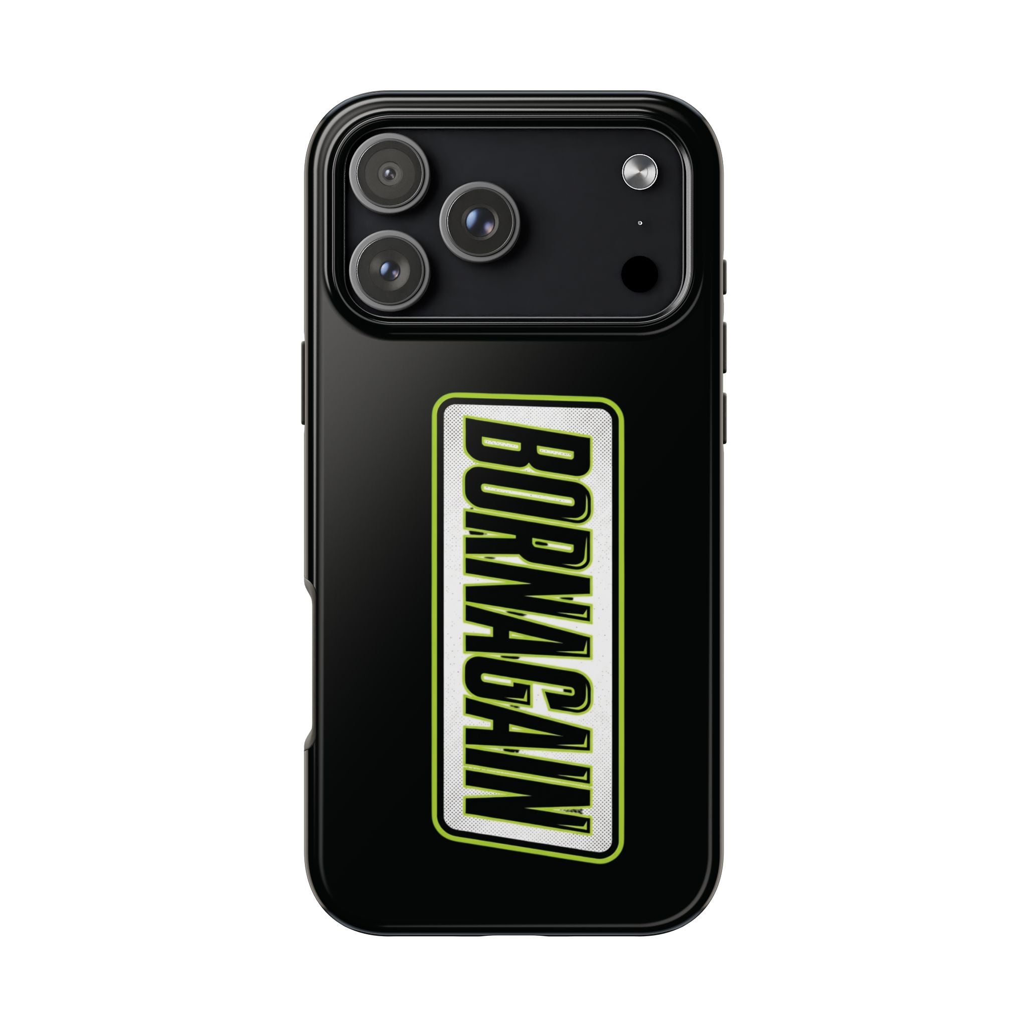BORNAGAIN vertical logo Phone Case | Black protective tough case