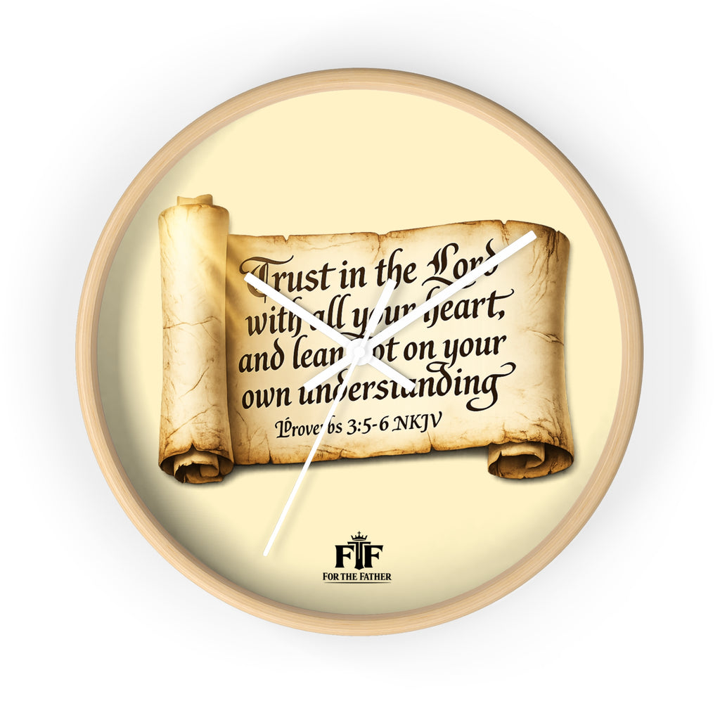 FTF - "Trust In The Lord" Proverbs 3:5 Scroll - Wall Clock