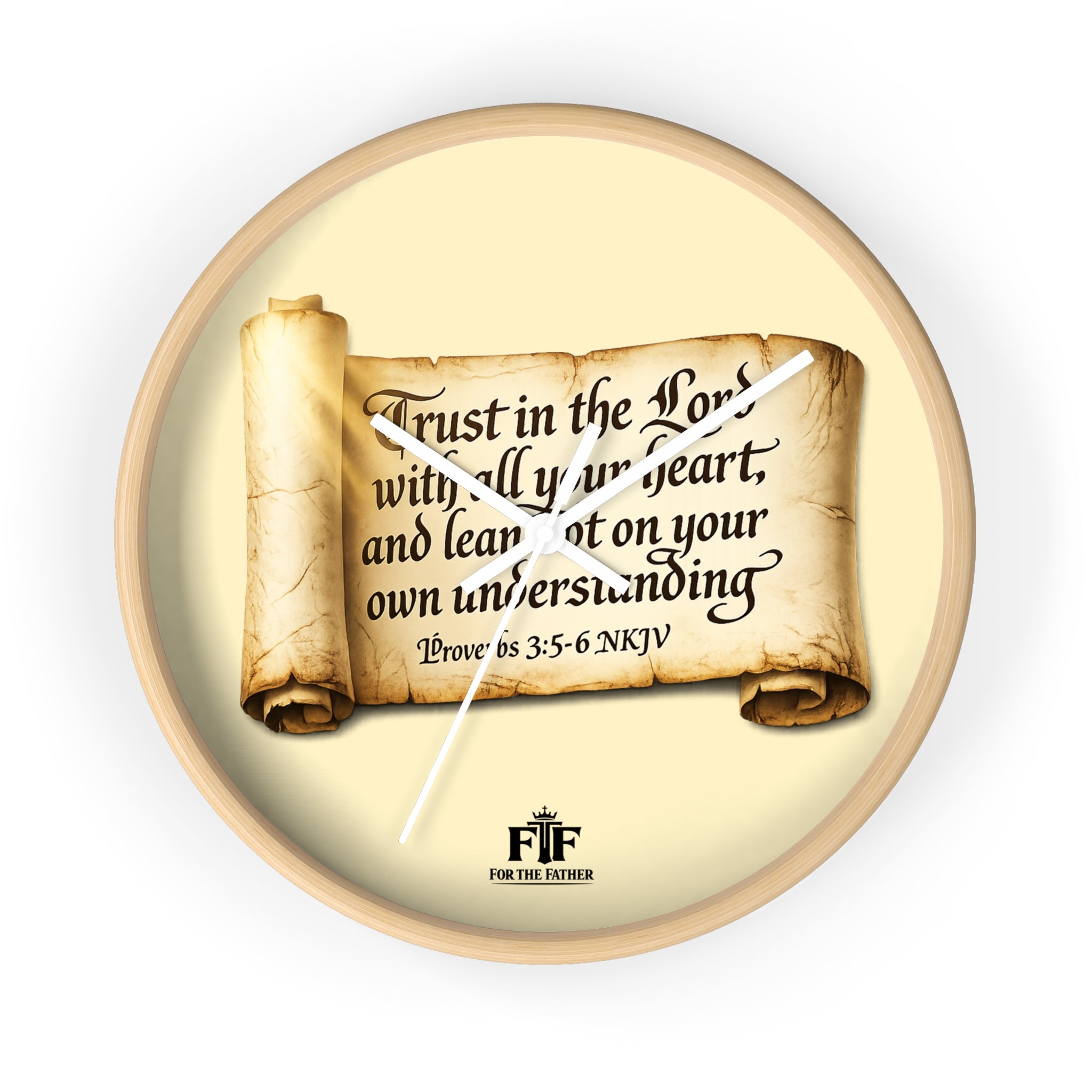 FTF - "Trust In The Lord" Proverbs 3:5 Scroll - Wall Clock