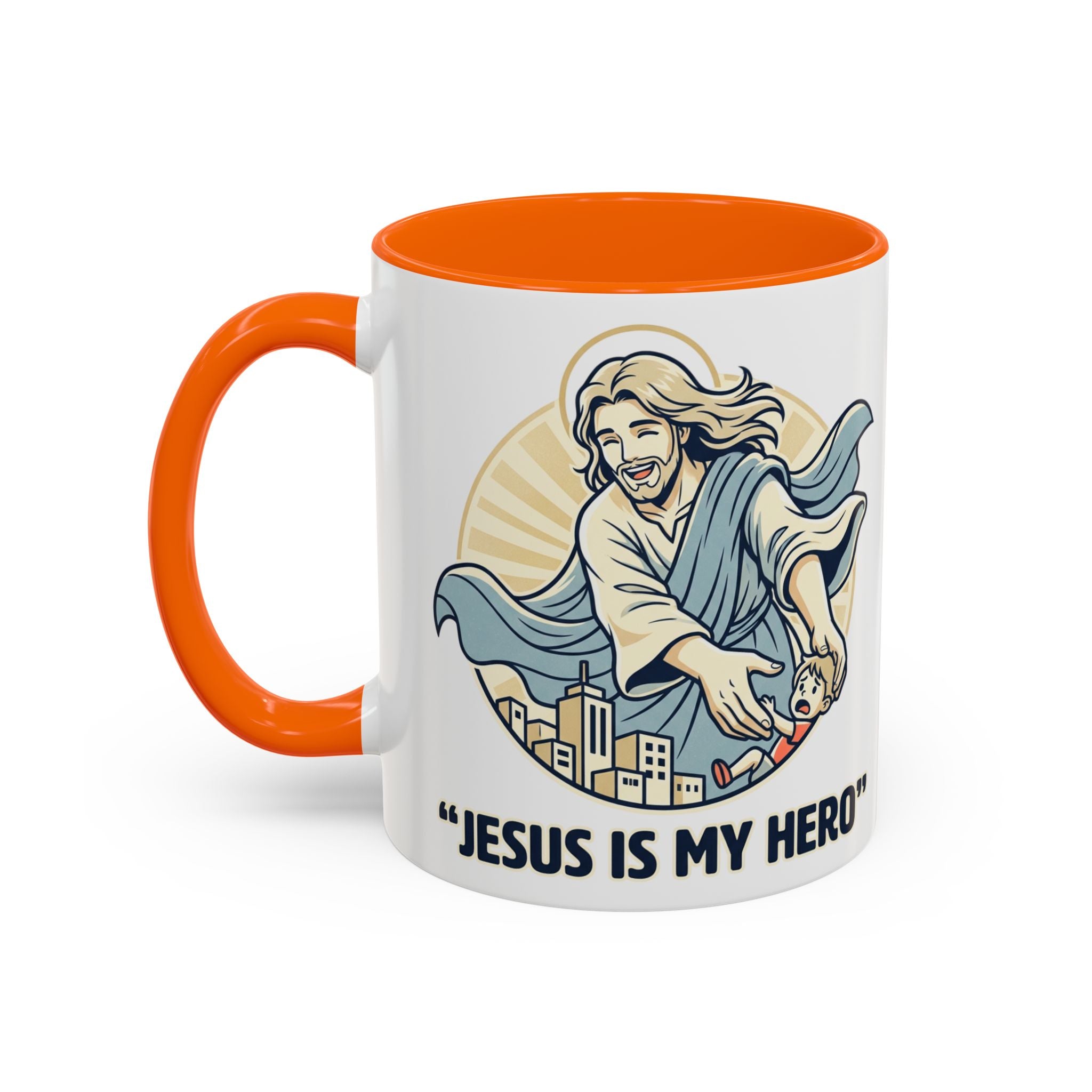 Jesus is my Hero - Accent Coffee Mug (11, 15oz)