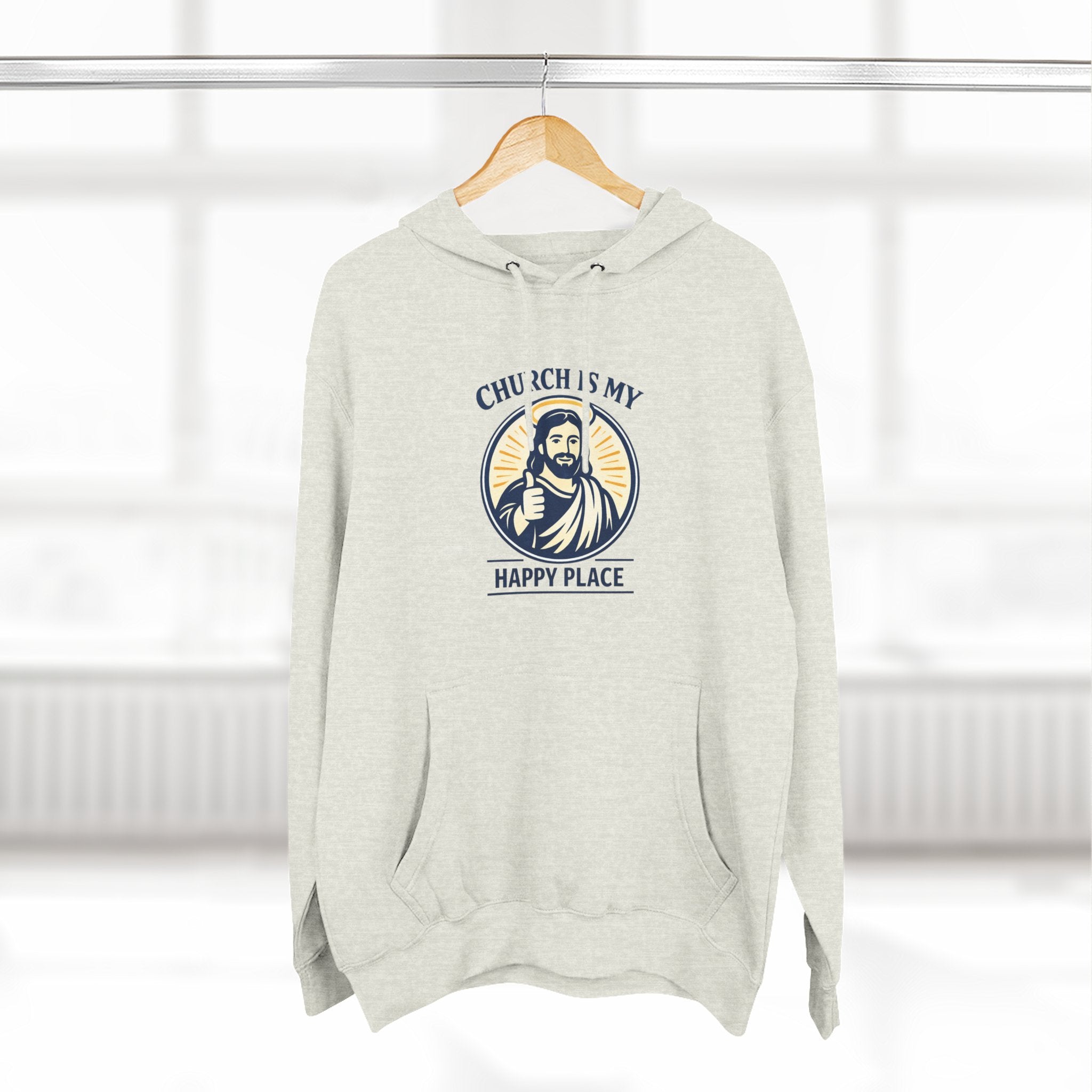 Church Is My Happy Place Hoodie - Christian Faith Graphic Hoodie