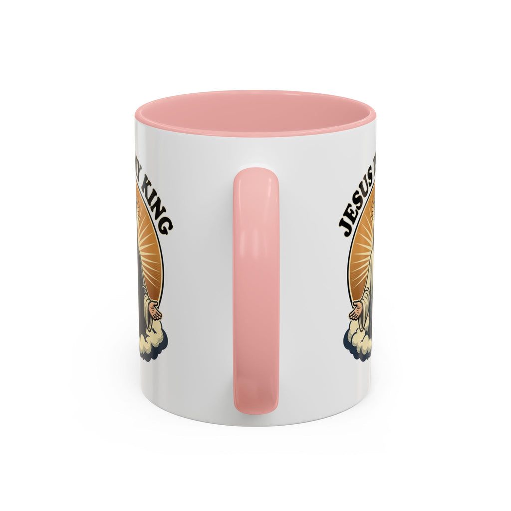 Jesus Is My King Accent Coffee Mug — Christian Religious Ceramic Mug (11/15oz)