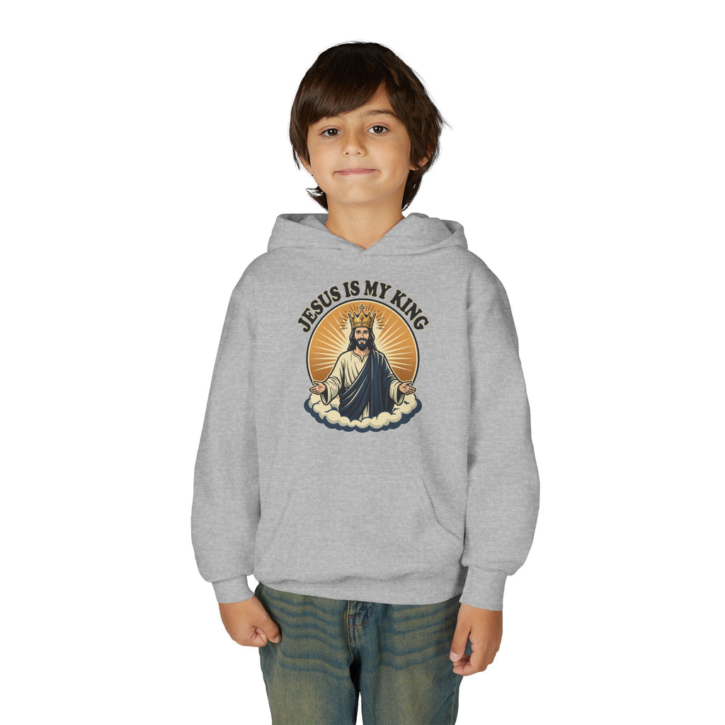 "Jesus Is My King" Youth Hoodie, Christian Faith Pullover