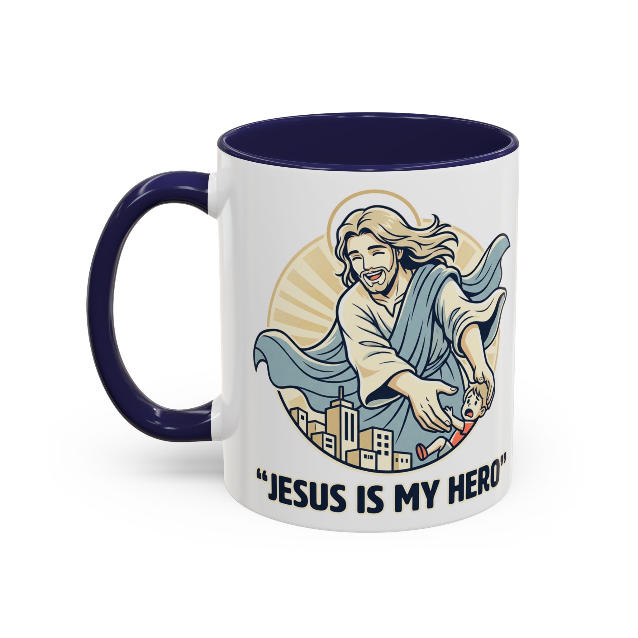 Jesus is my Hero - Accent Coffee Mug (11, 15oz)