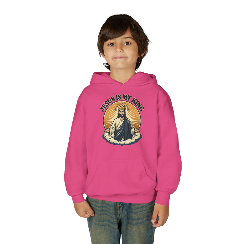 "Jesus Is My King" Youth Hoodie, Christian Faith Pullover