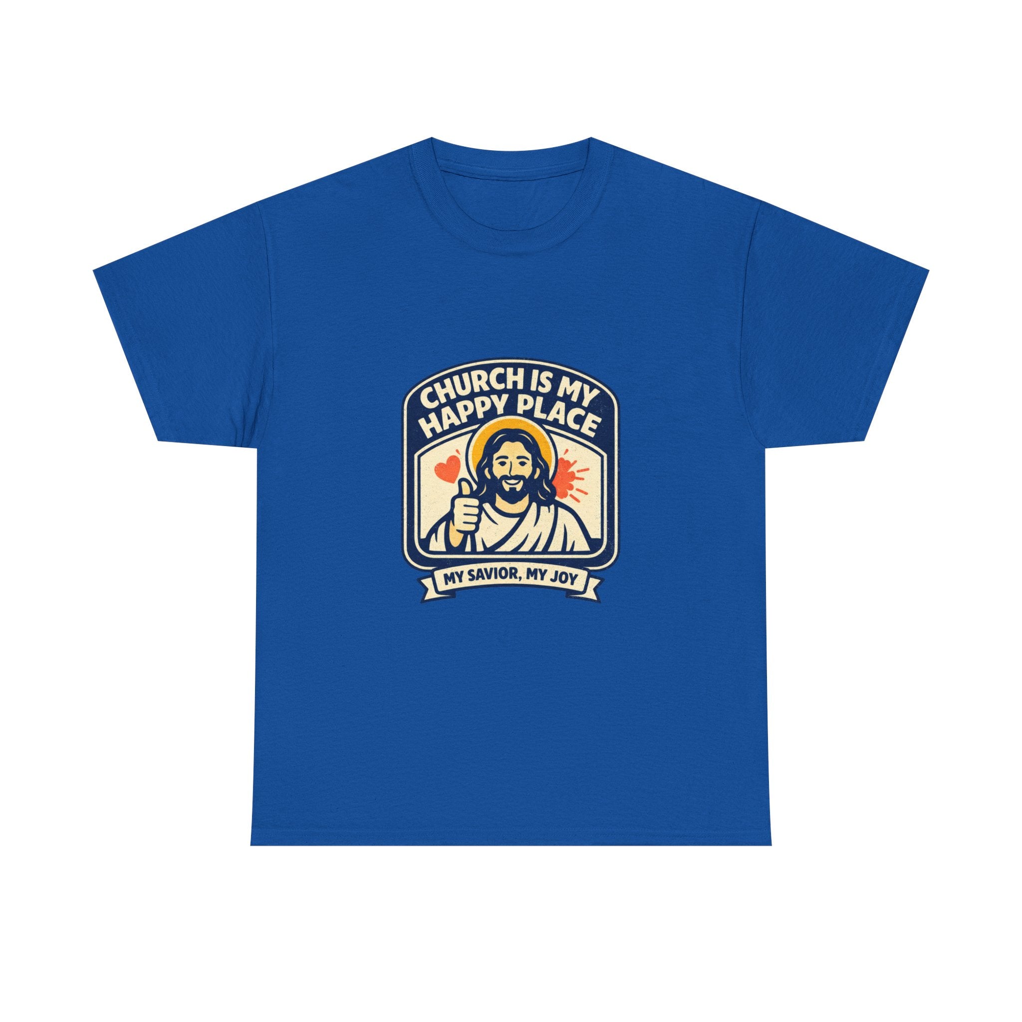 Church Is My Happy Place T-Shirt — Christian Faith Tee (My Savior, My Joy)