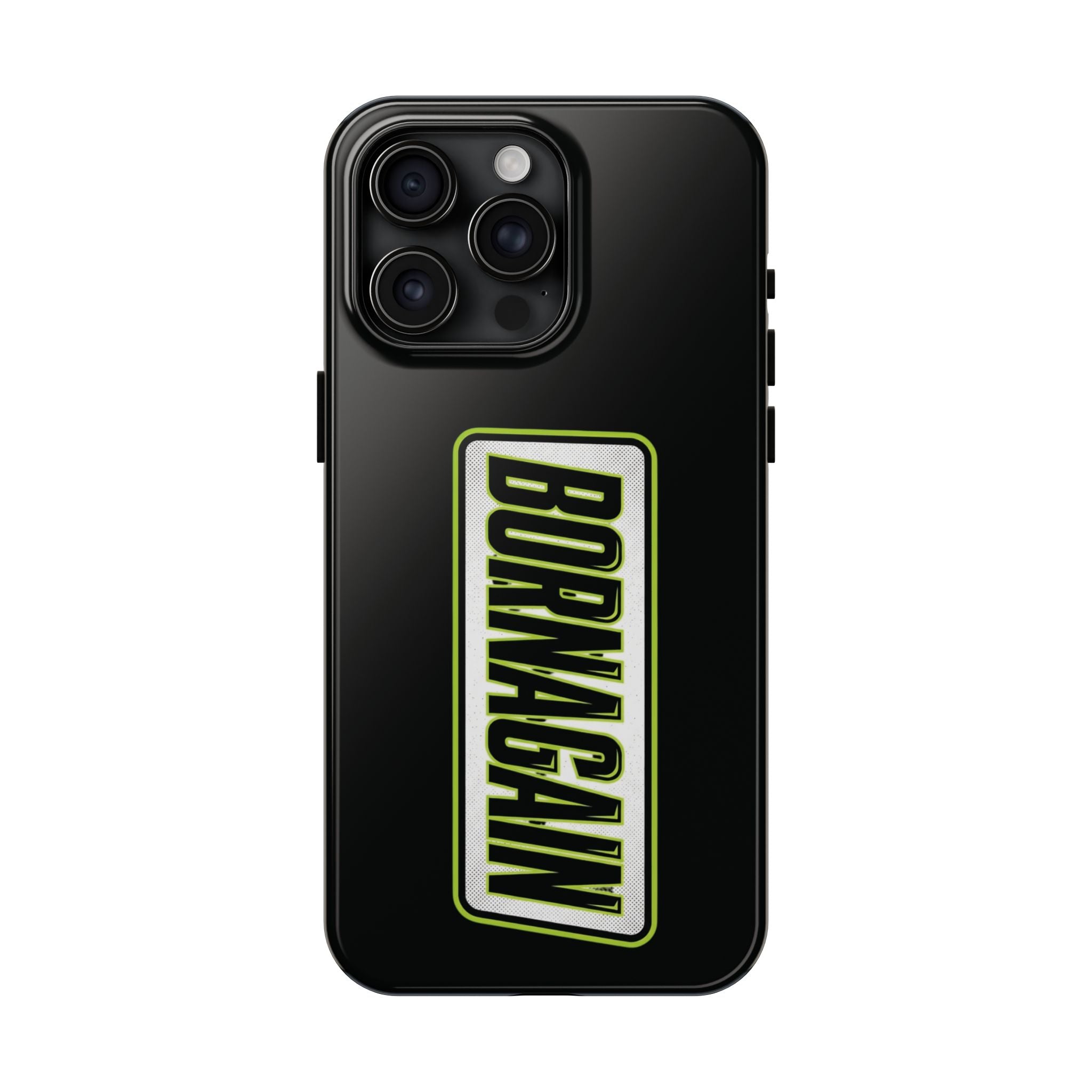 BORNAGAIN vertical logo Phone Case | Black protective tough case