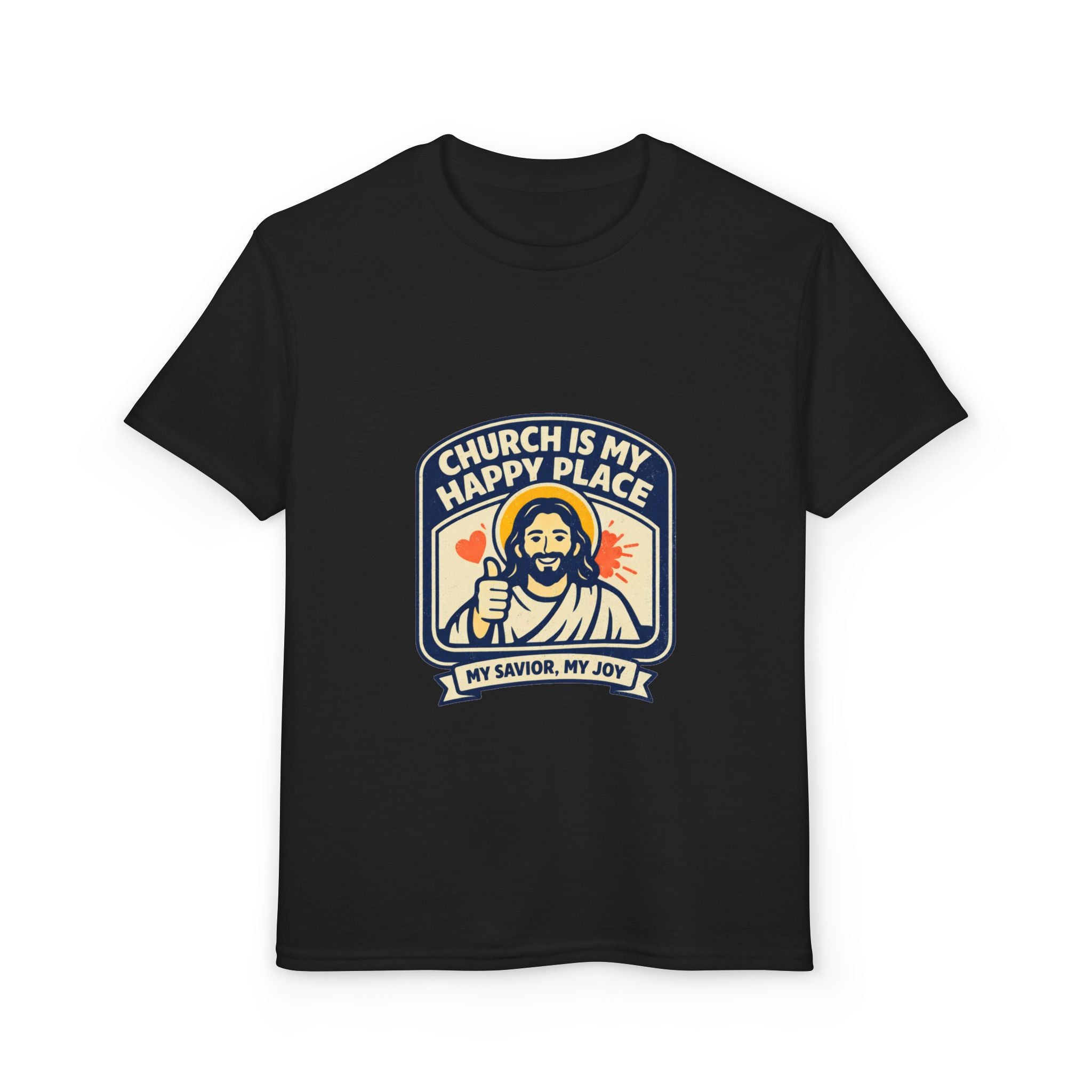 "Church Is My Happy Place" Kids Christian Tee