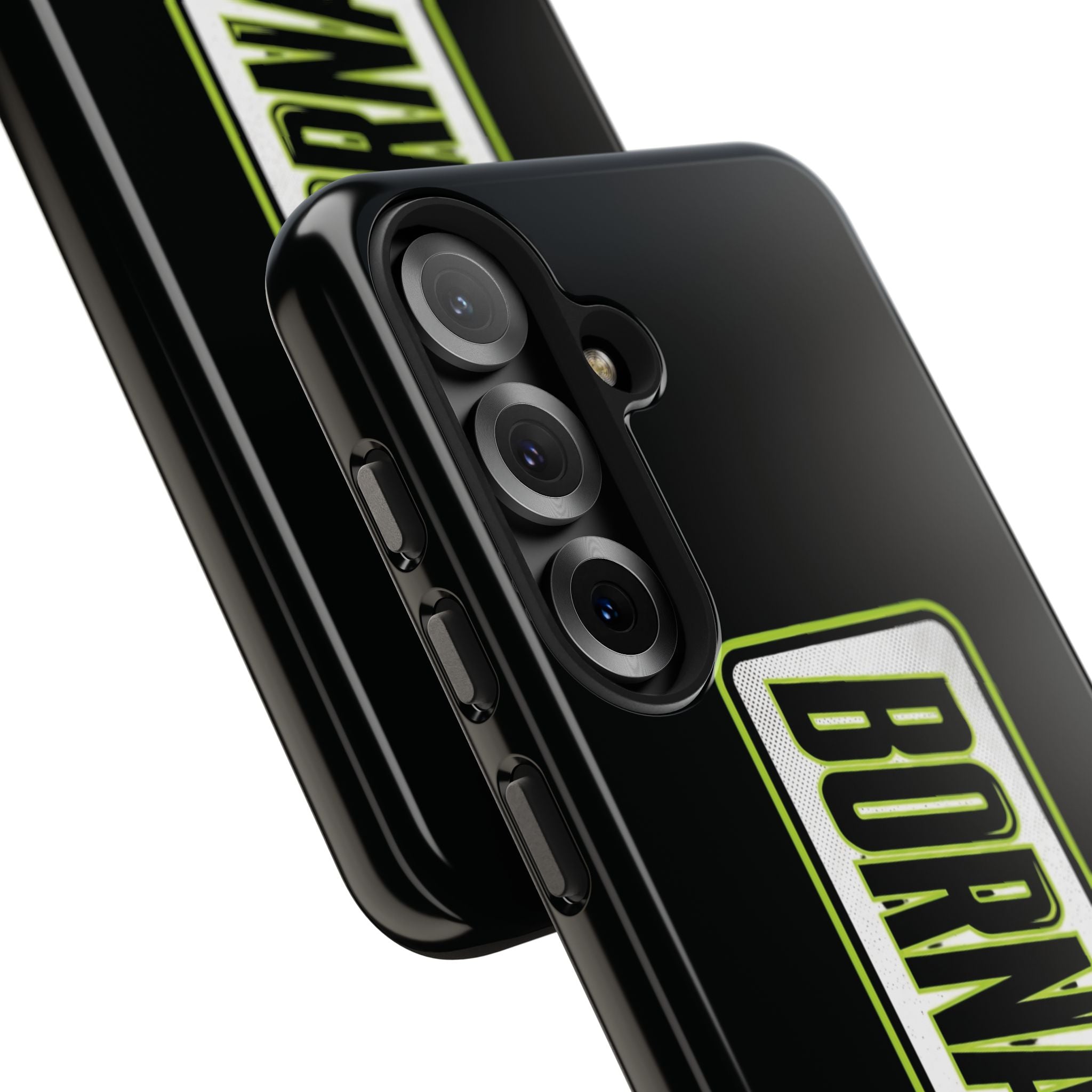 BORNAGAIN vertical logo Phone Case | Black protective tough case