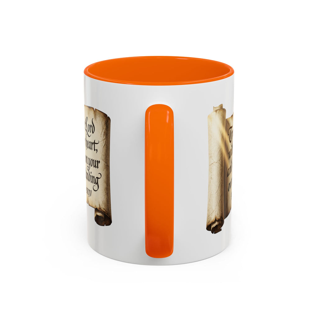 Proverbs 3:5-6 Scroll Accent Coffee Mug — Trust in the Lord Scripture Mug