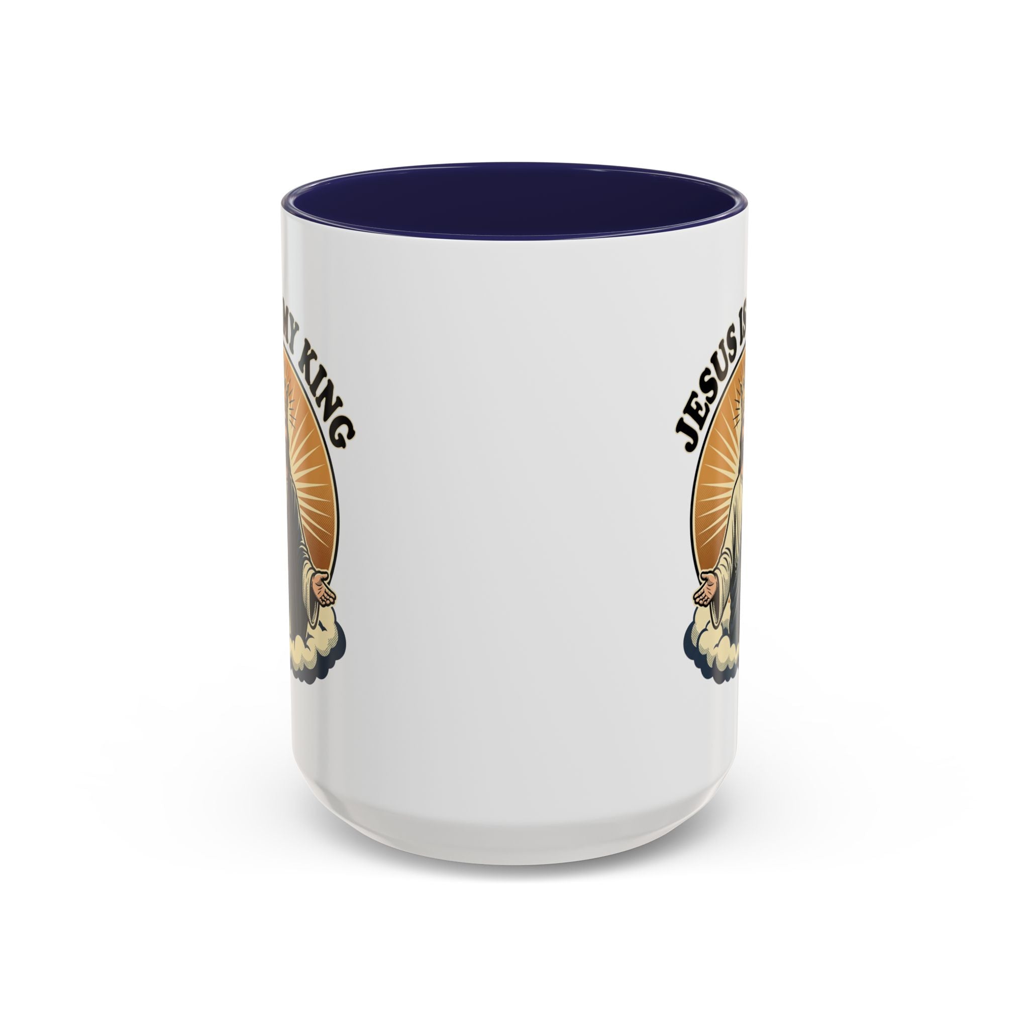 Jesus Is My King Accent Coffee Mug — Christian Religious Ceramic Mug (11/15oz)