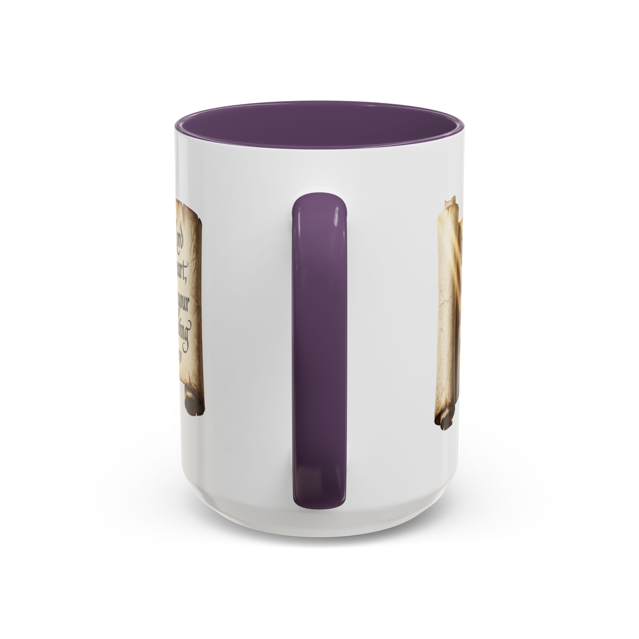 Proverbs 3:5-6 Scroll Accent Coffee Mug — Trust in the Lord Scripture Mug