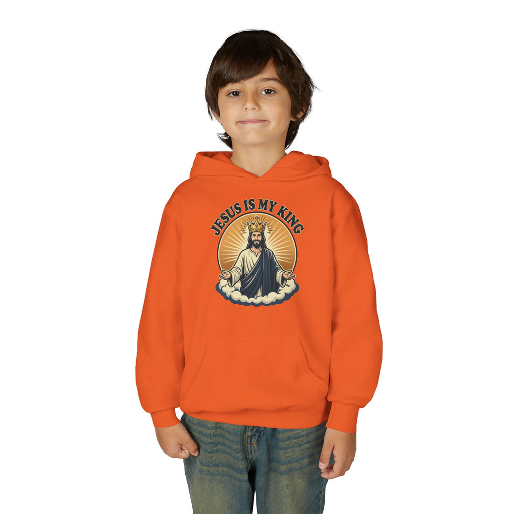 "Jesus Is My King" Youth Hoodie, Christian Faith Pullover