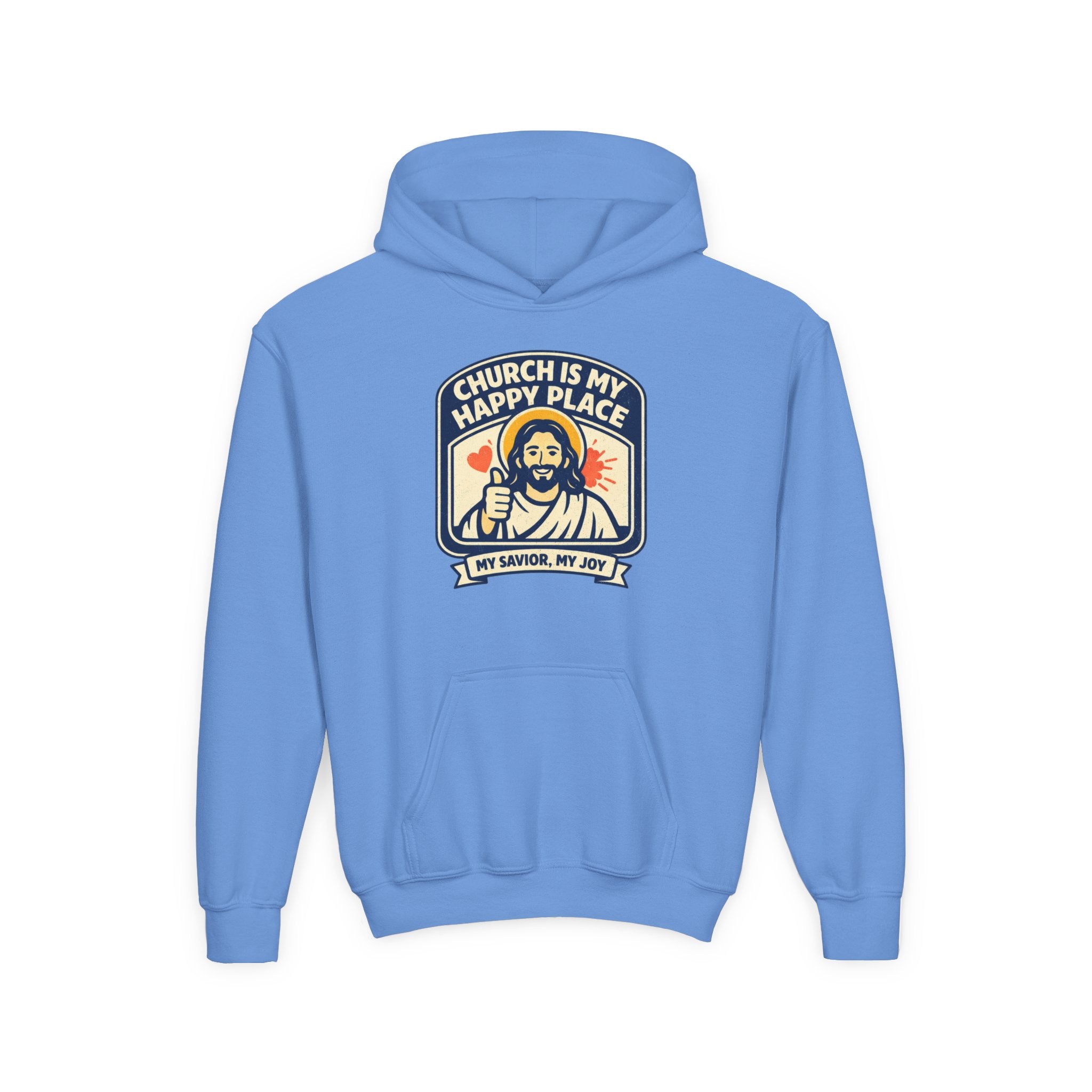 "Church Is My Happy Place" Youth Jesus Graphic Christian Sweatshirt