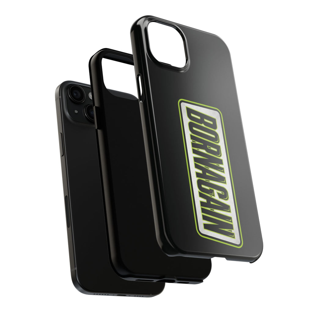 BORNAGAIN vertical logo Phone Case | Black protective tough case