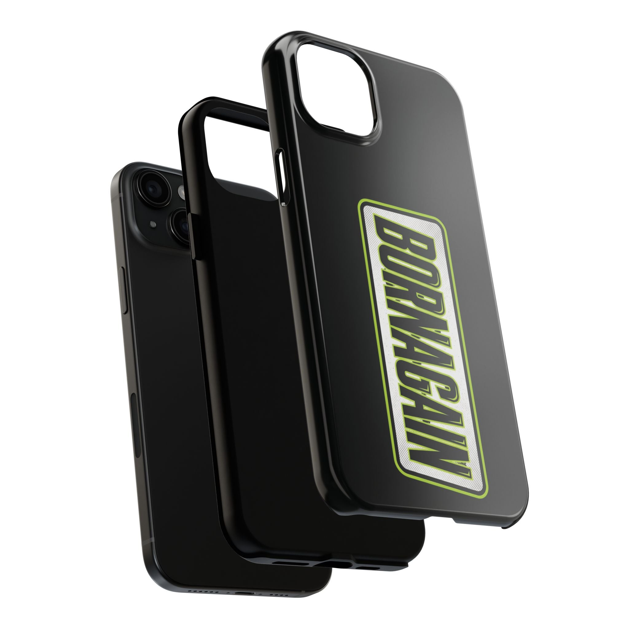 BORNAGAIN vertical logo Phone Case | Black protective tough case