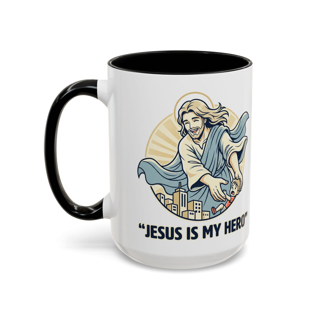 Jesus is my Hero - Accent Coffee Mug (11, 15oz)