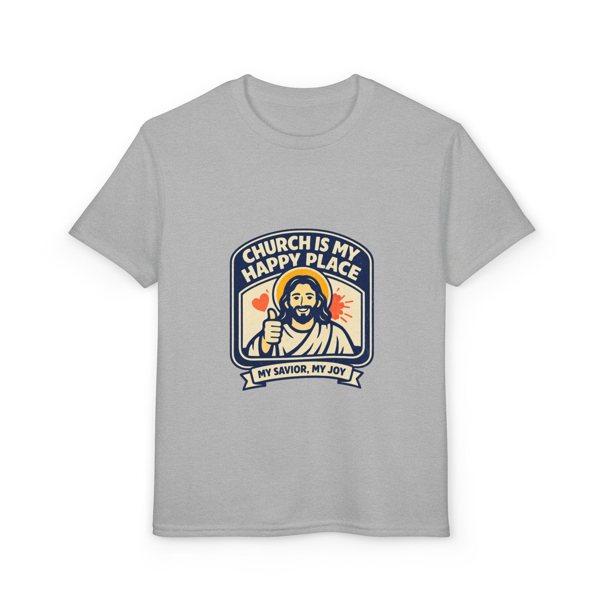 "Church Is My Happy Place" Kids Christian Tee