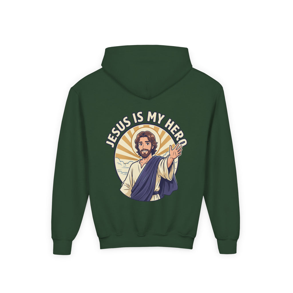 FTF - 'Jesus Is My Hero' Christian Faith Pullover (For The Fathers Logo)