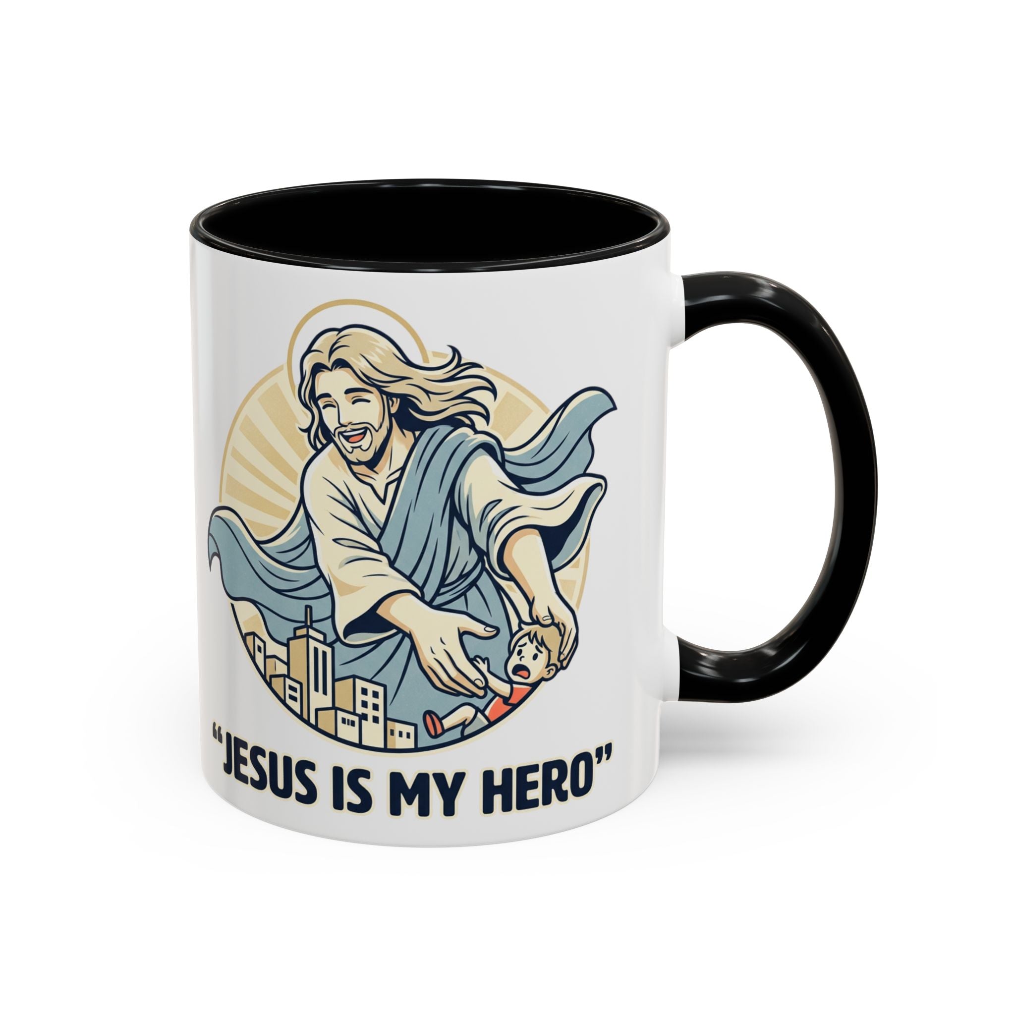 Jesus is my Hero - Accent Coffee Mug (11, 15oz)