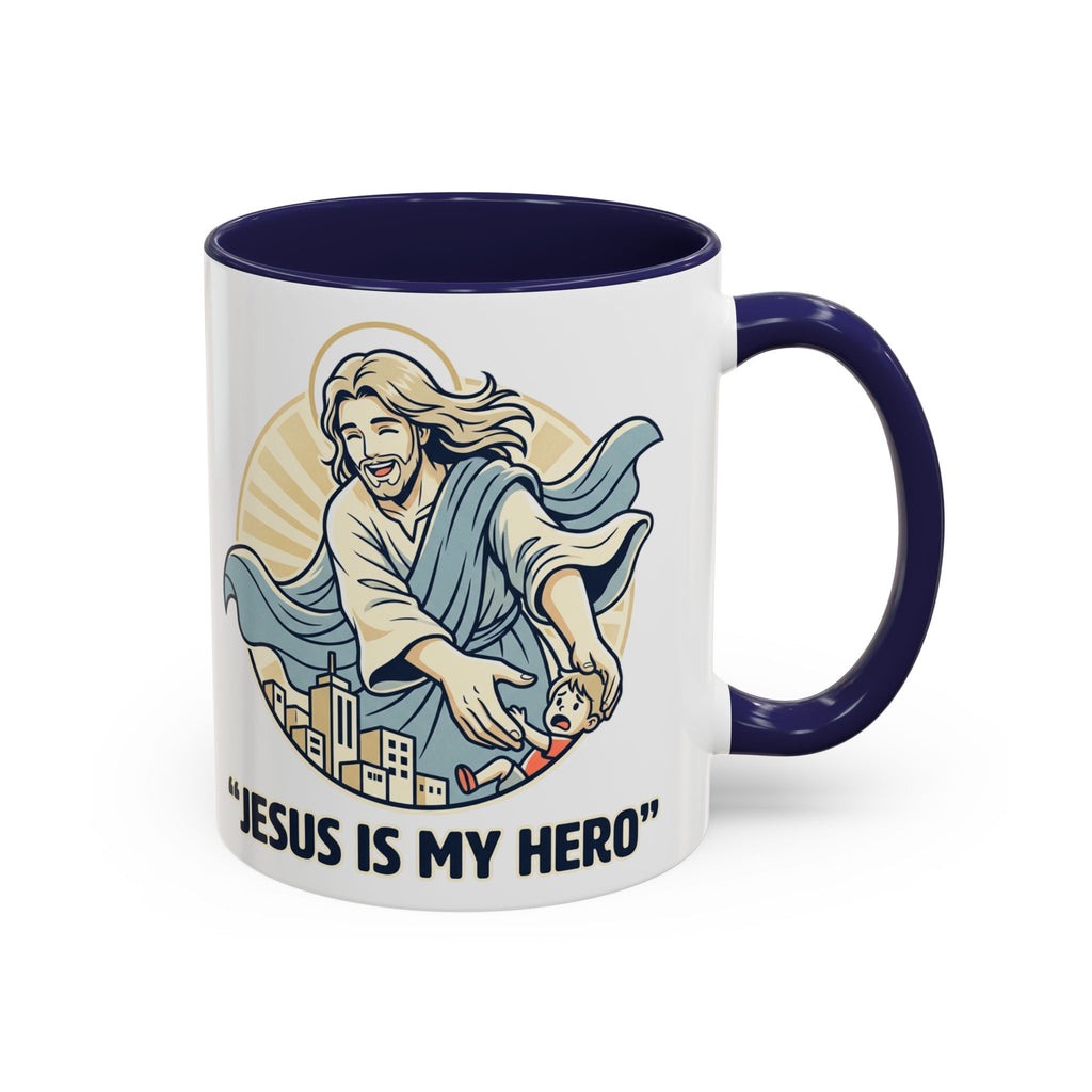 Jesus is my Hero - Accent Coffee Mug (11, 15oz)