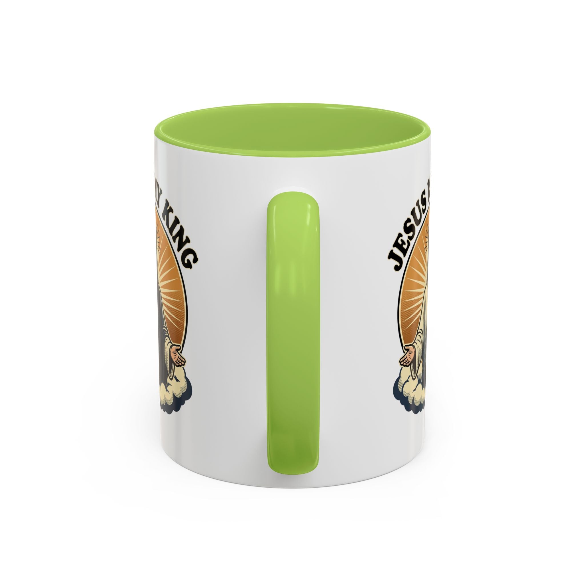 Jesus Is My King Accent Coffee Mug — Christian Religious Ceramic Mug (11/15oz)