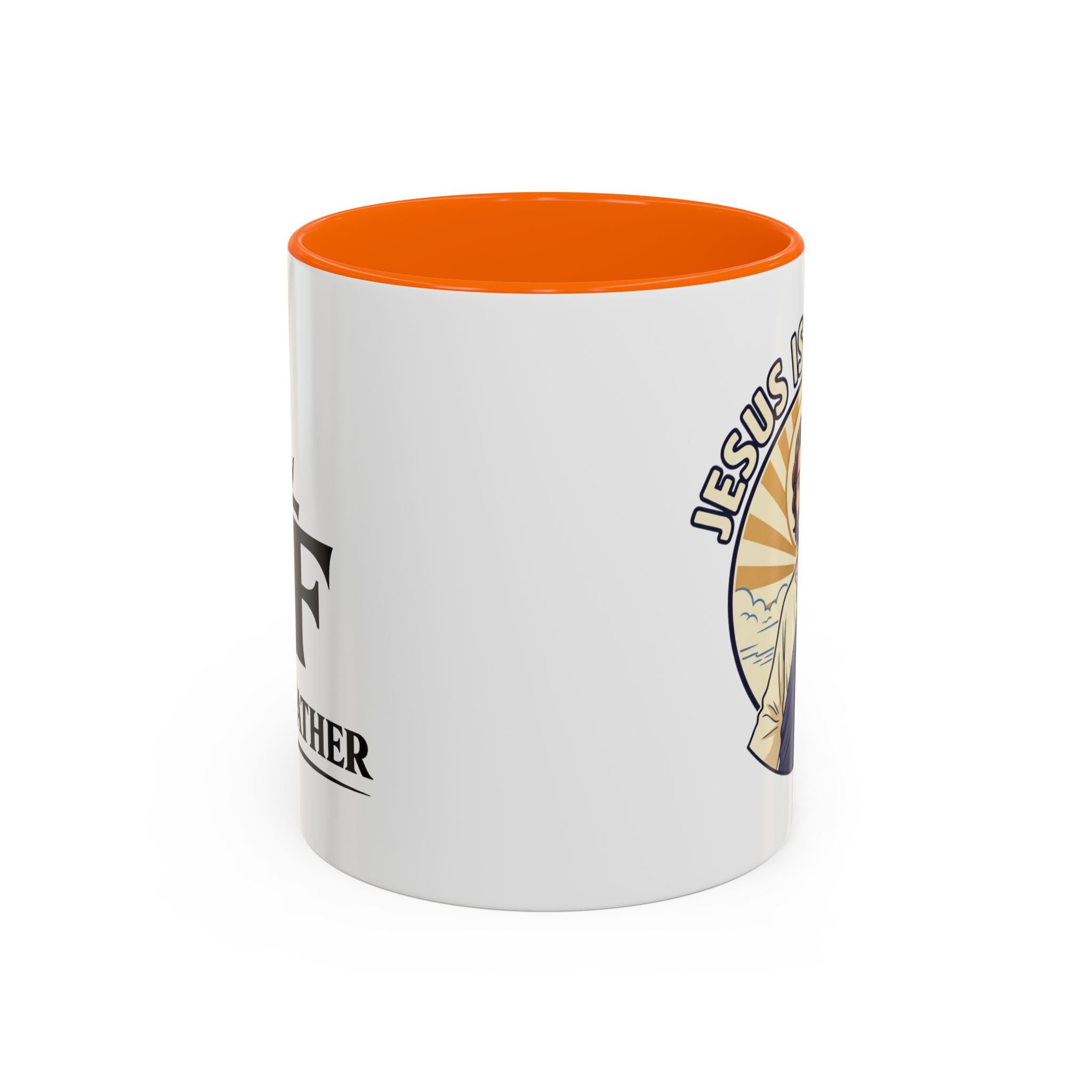 Religious Accent Coffee Mug – "For The Father (FTF)" Cross & Wings Christian Gift