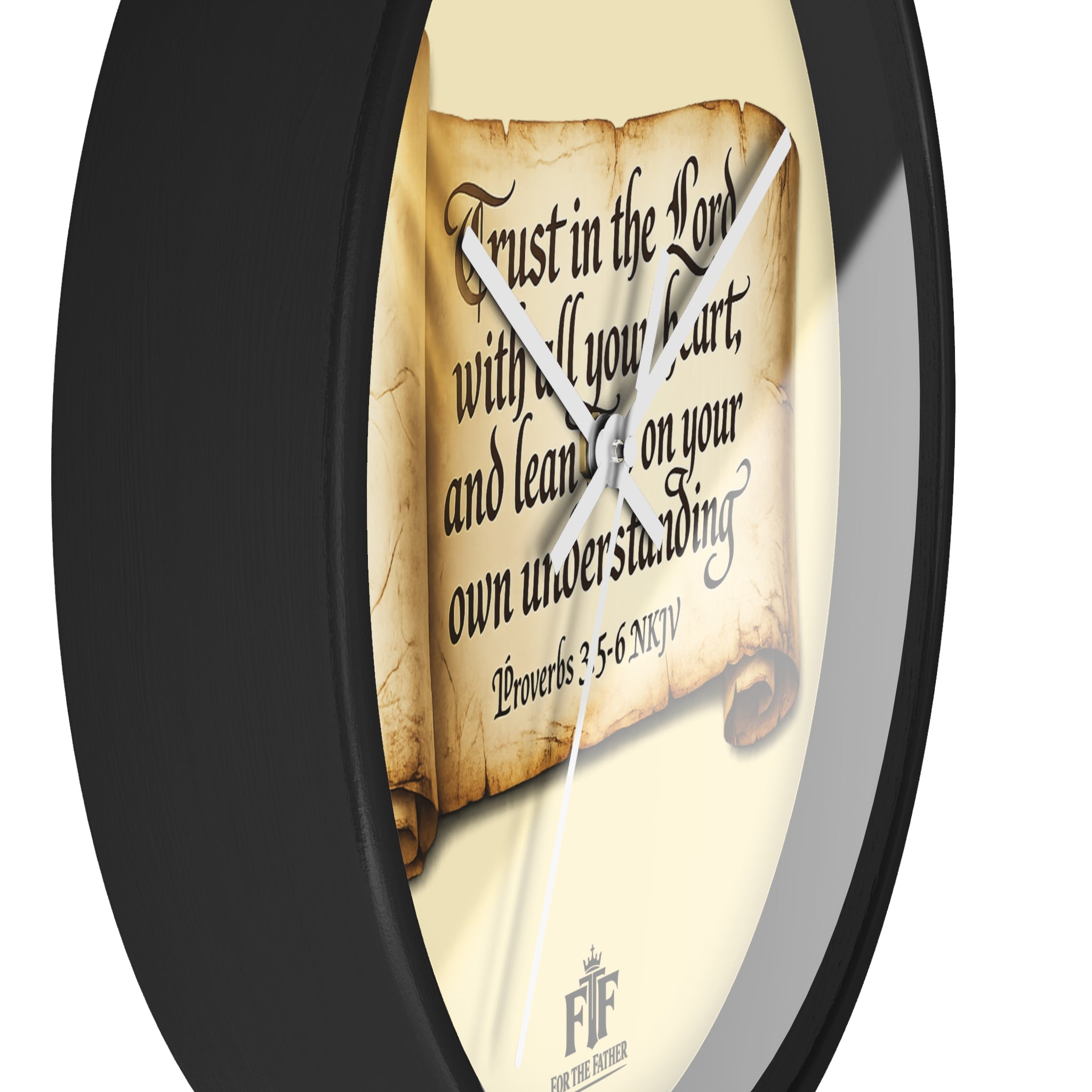 FTF - "Trust In The Lord" Proverbs 3:5 Scroll - Wall Clock