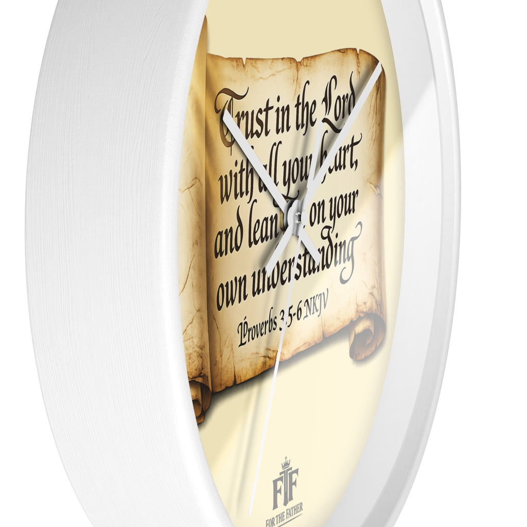 FTF - "Trust In The Lord" Proverbs 3:5 Scroll - Wall Clock