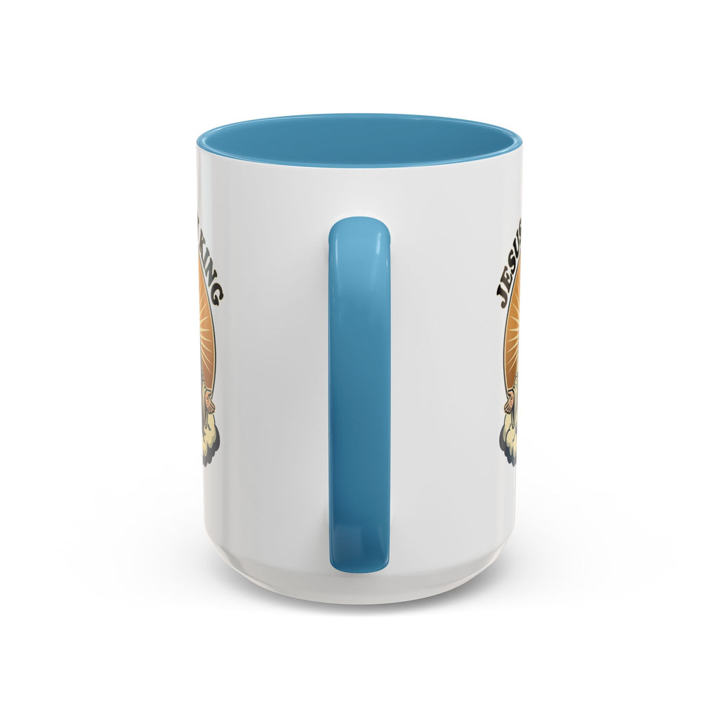 Jesus Is My King Accent Coffee Mug — Christian Religious Ceramic Mug (11/15oz)
