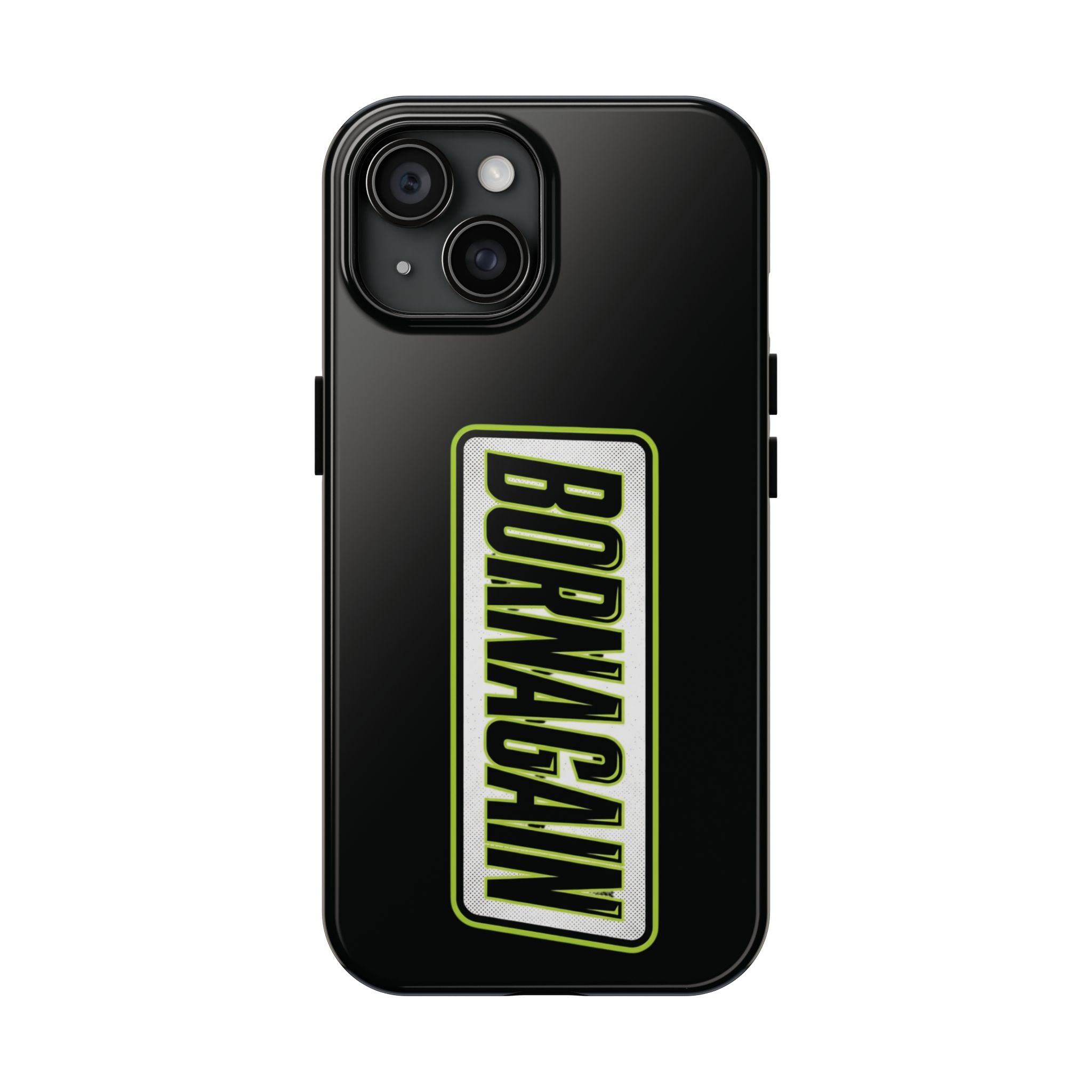 BORNAGAIN vertical logo Phone Case | Black protective tough case