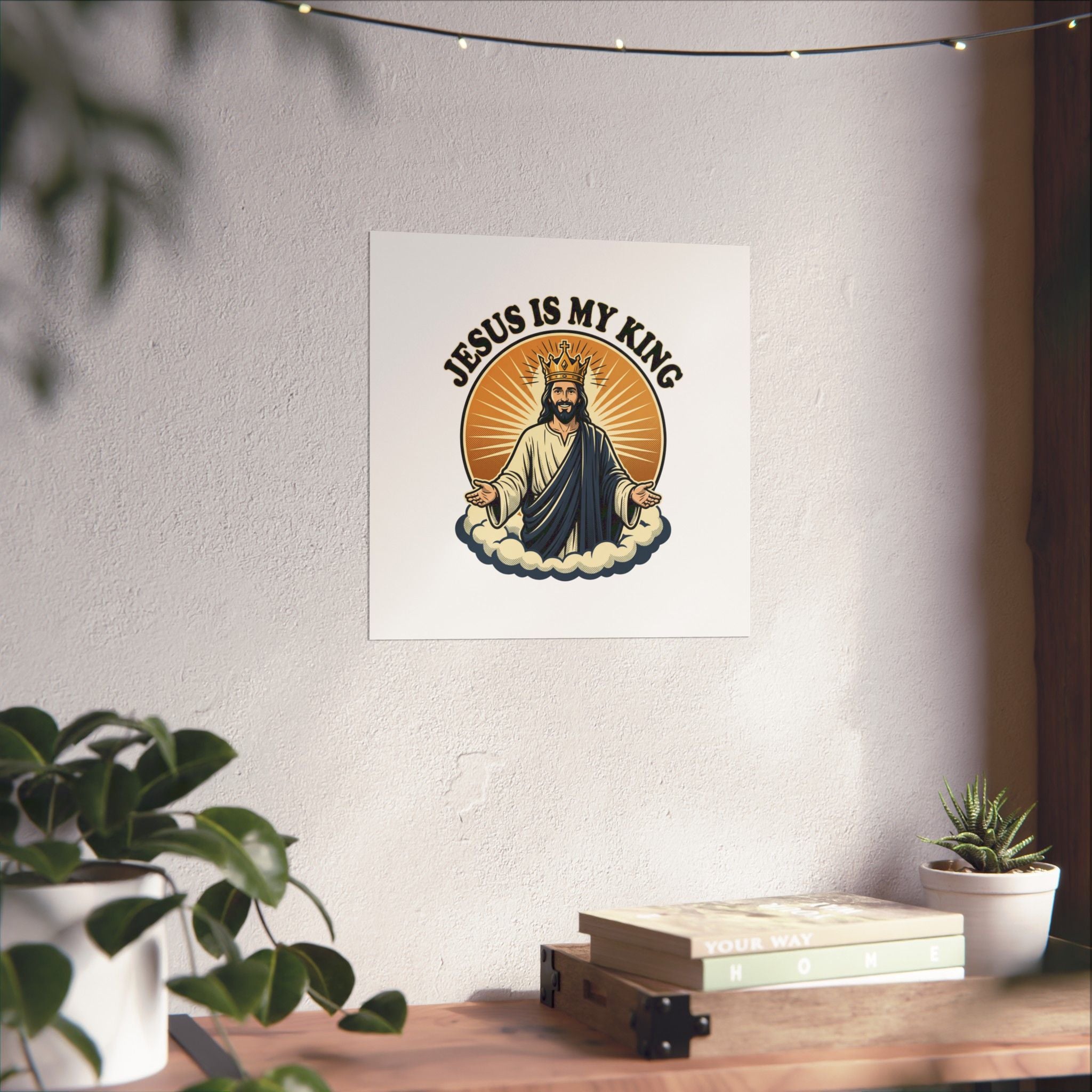 Jesus Is My King Poster — Crowned Christ Wall Art for Christian Home & Church Decor