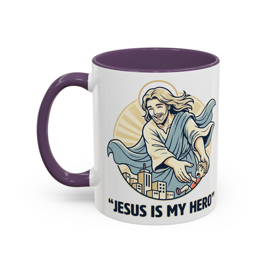 Jesus is my Hero - Accent Coffee Mug (11, 15oz)